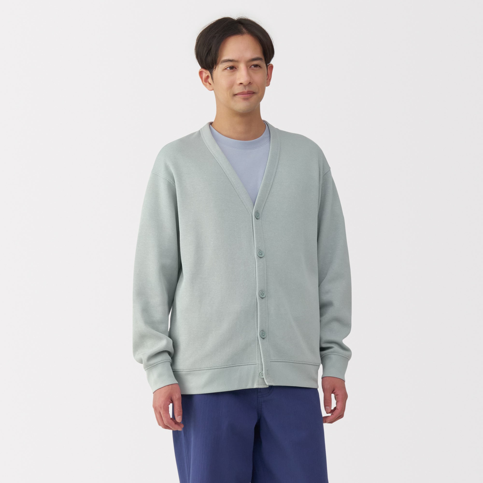 Men's Double Knit V-Neck Cardigan