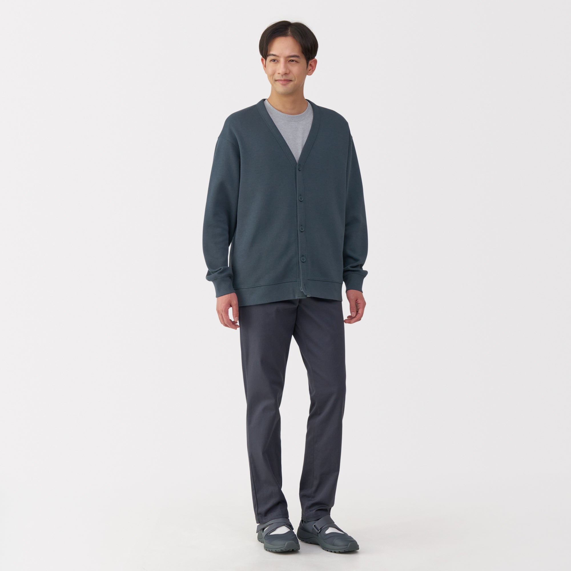 Men's Double Knit V-Neck Cardigan