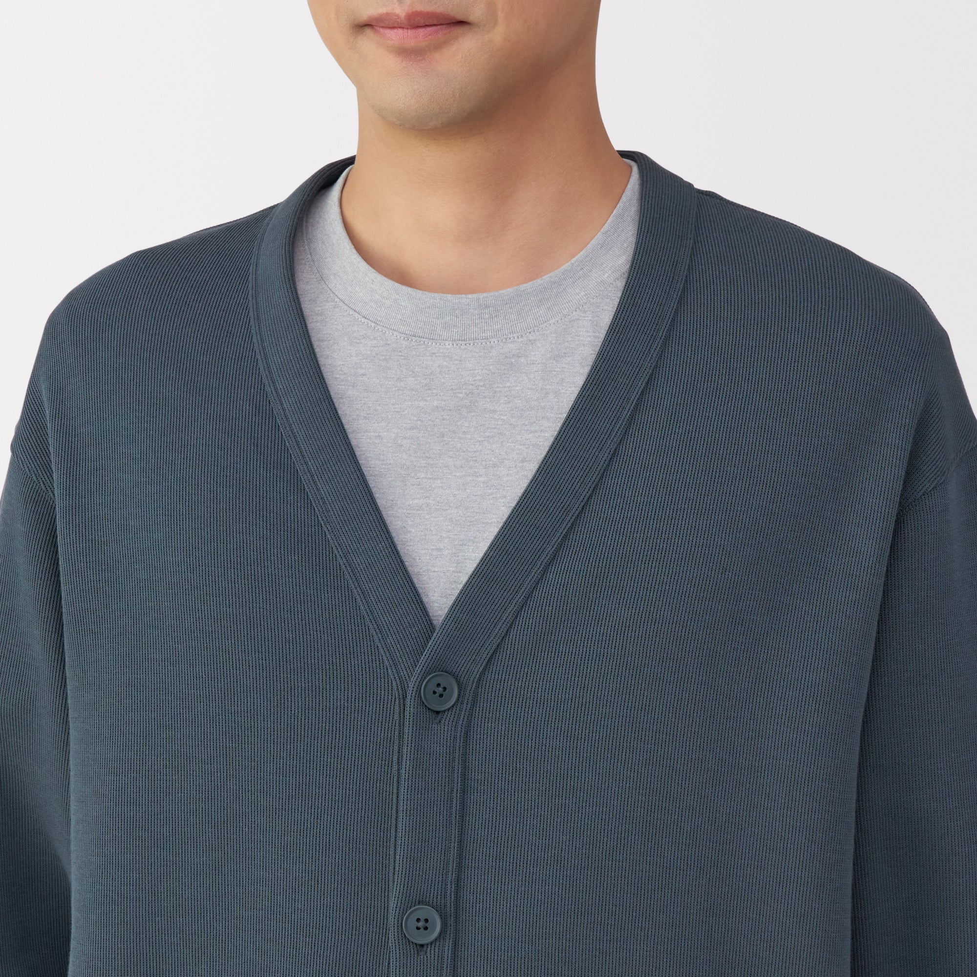 Men's Double Knit V-Neck Cardigan