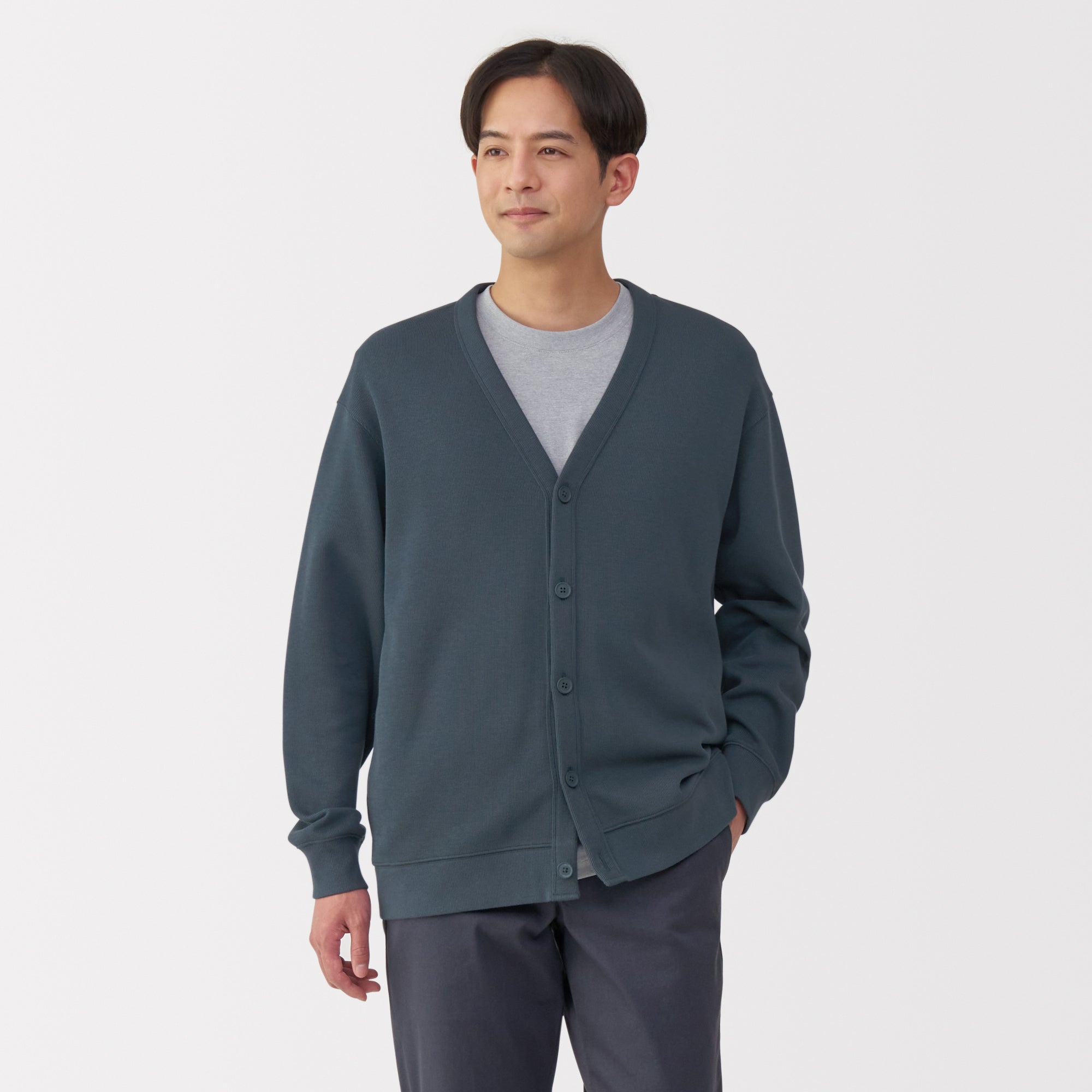 Men's Double Knit V-Neck Cardigan