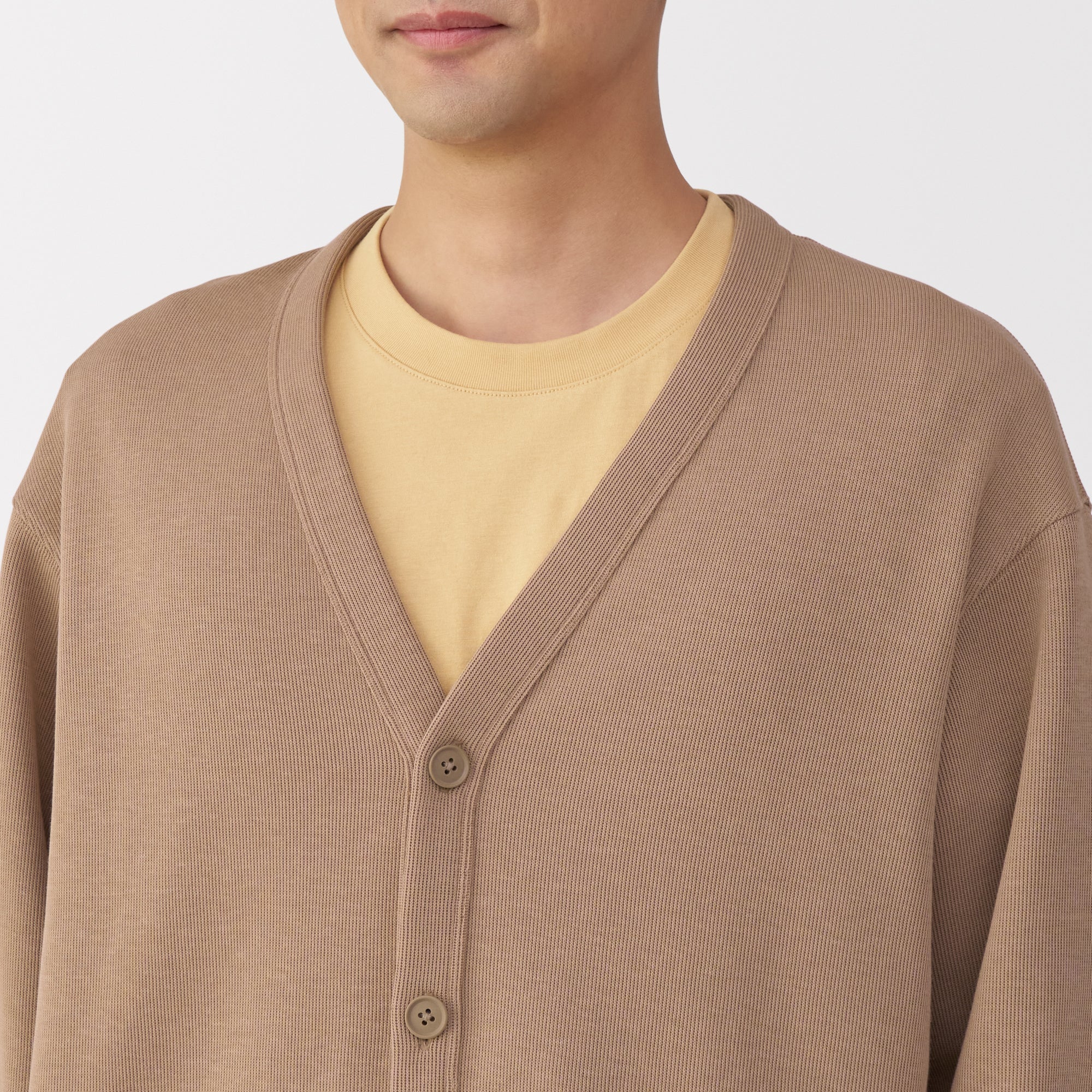 Men's Double Knit V-Neck Cardigan