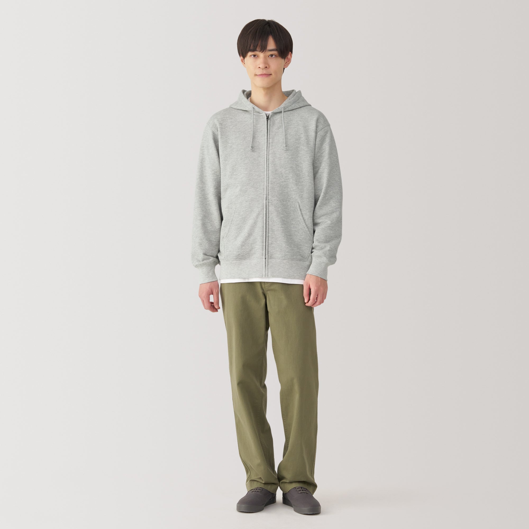 Men's Slub Jersey Zip Up Hoodie