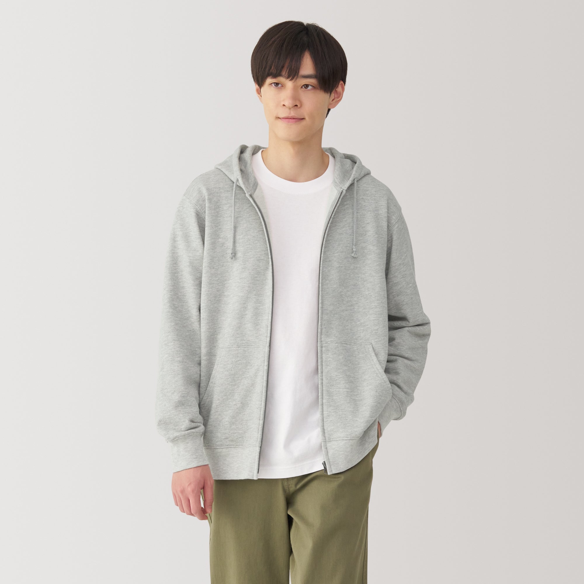 Men's Slub Jersey Zip Up Hoodie