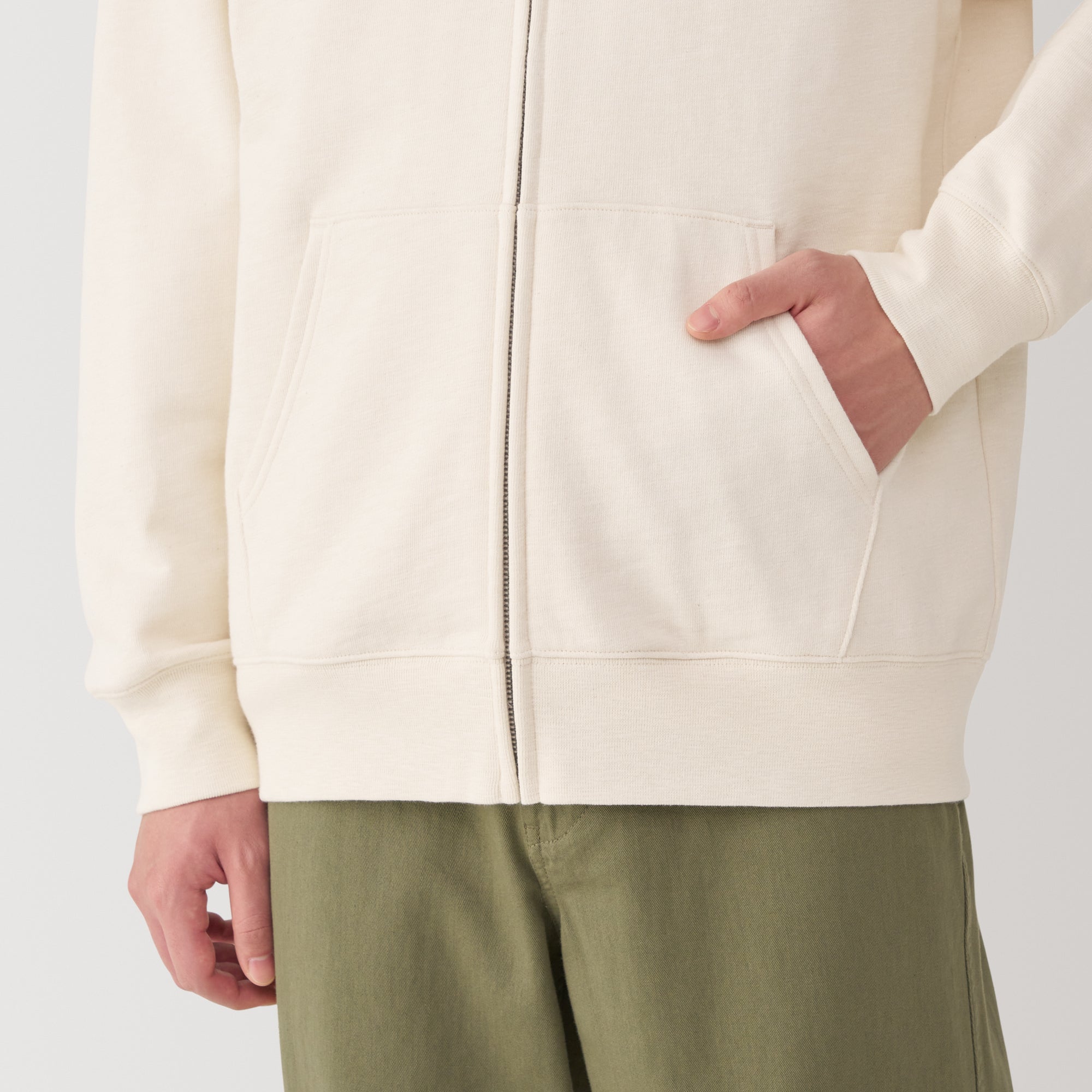 Men's Slub Jersey Zip Up Hoodie