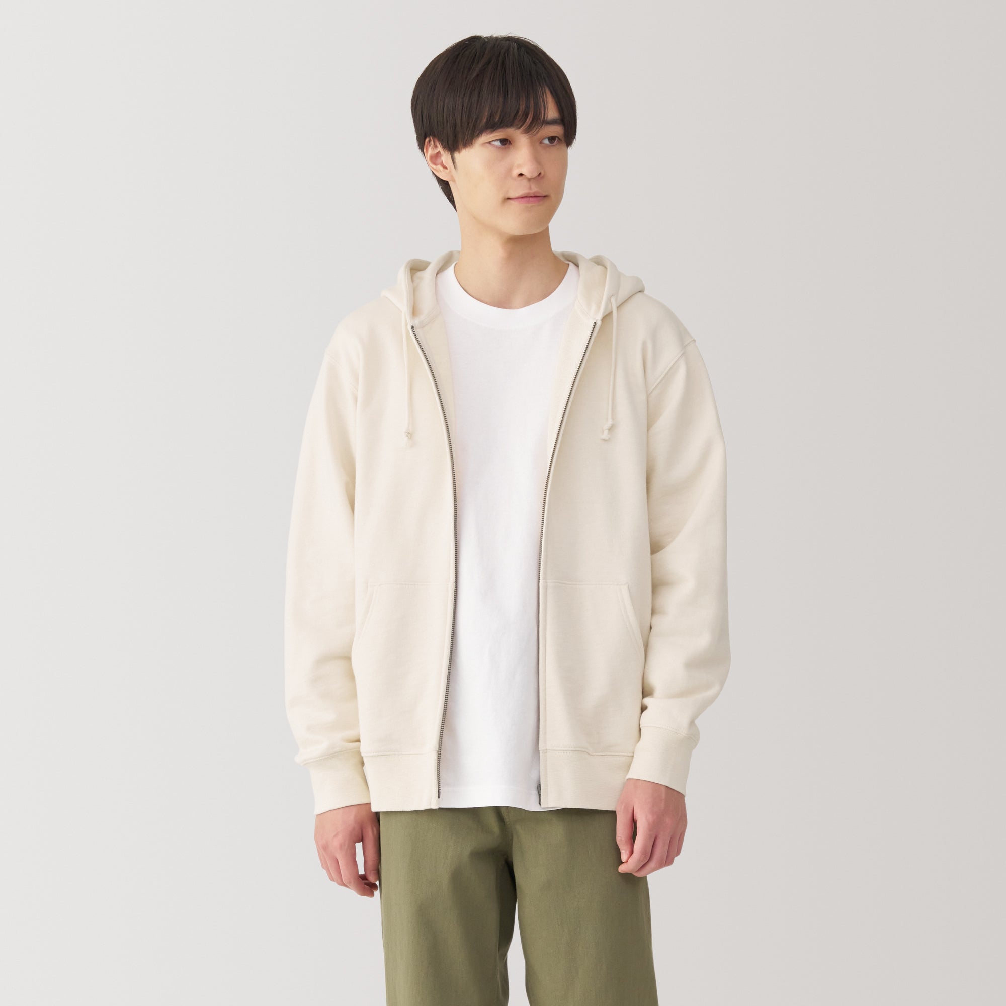Men's Slub Jersey Zip Up Hoodie