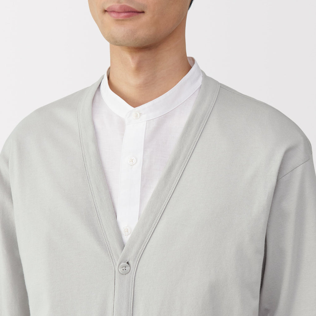 Men's Jersey V Neck Cardigan