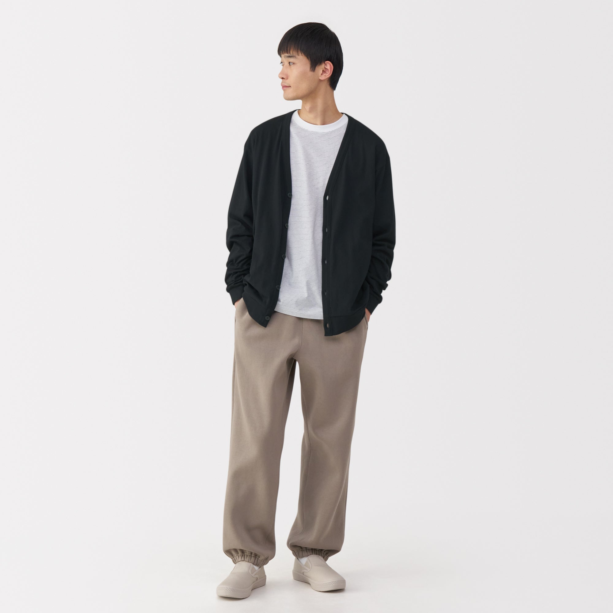 Men's Jersey V Neck Cardigan