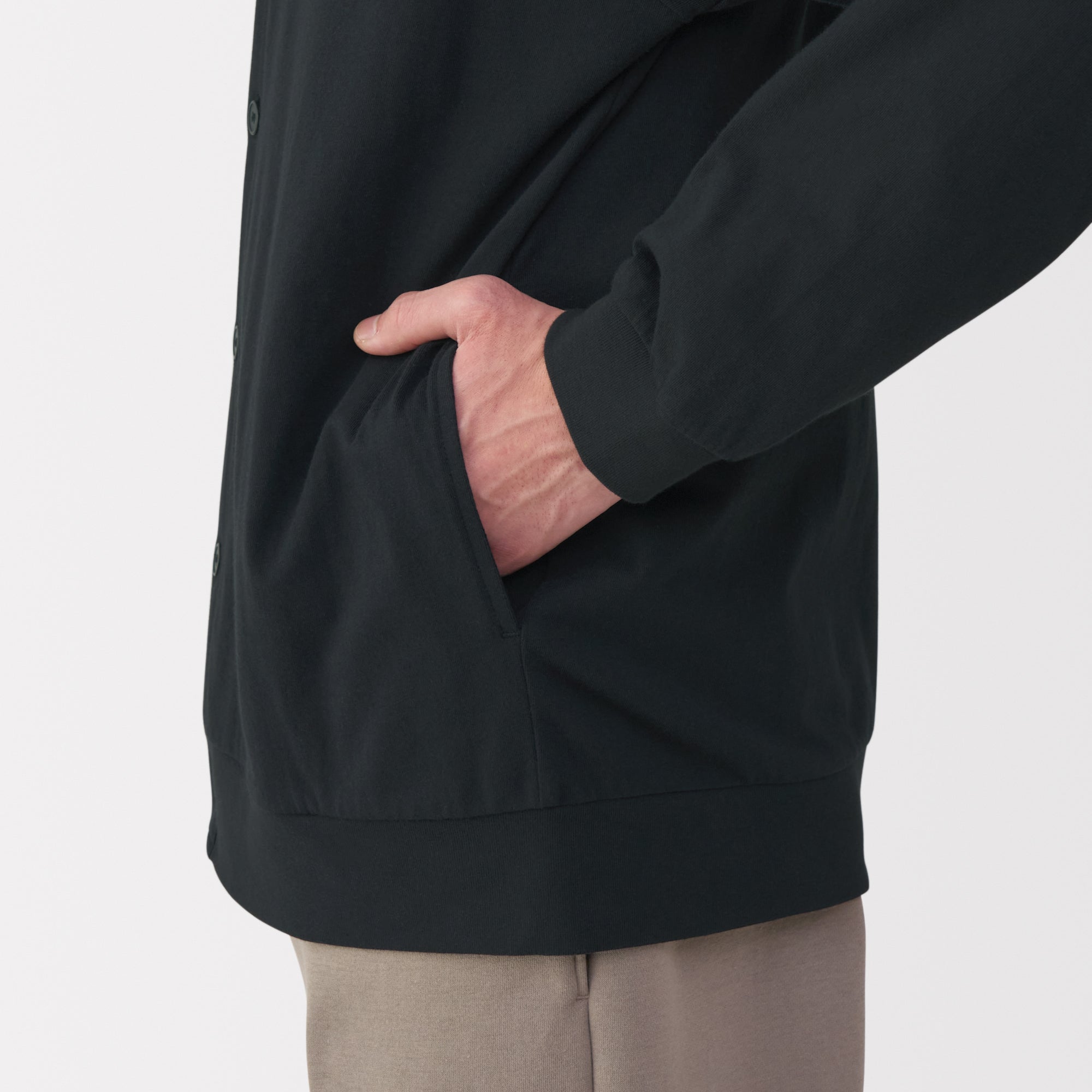 Men's Jersey V Neck Cardigan