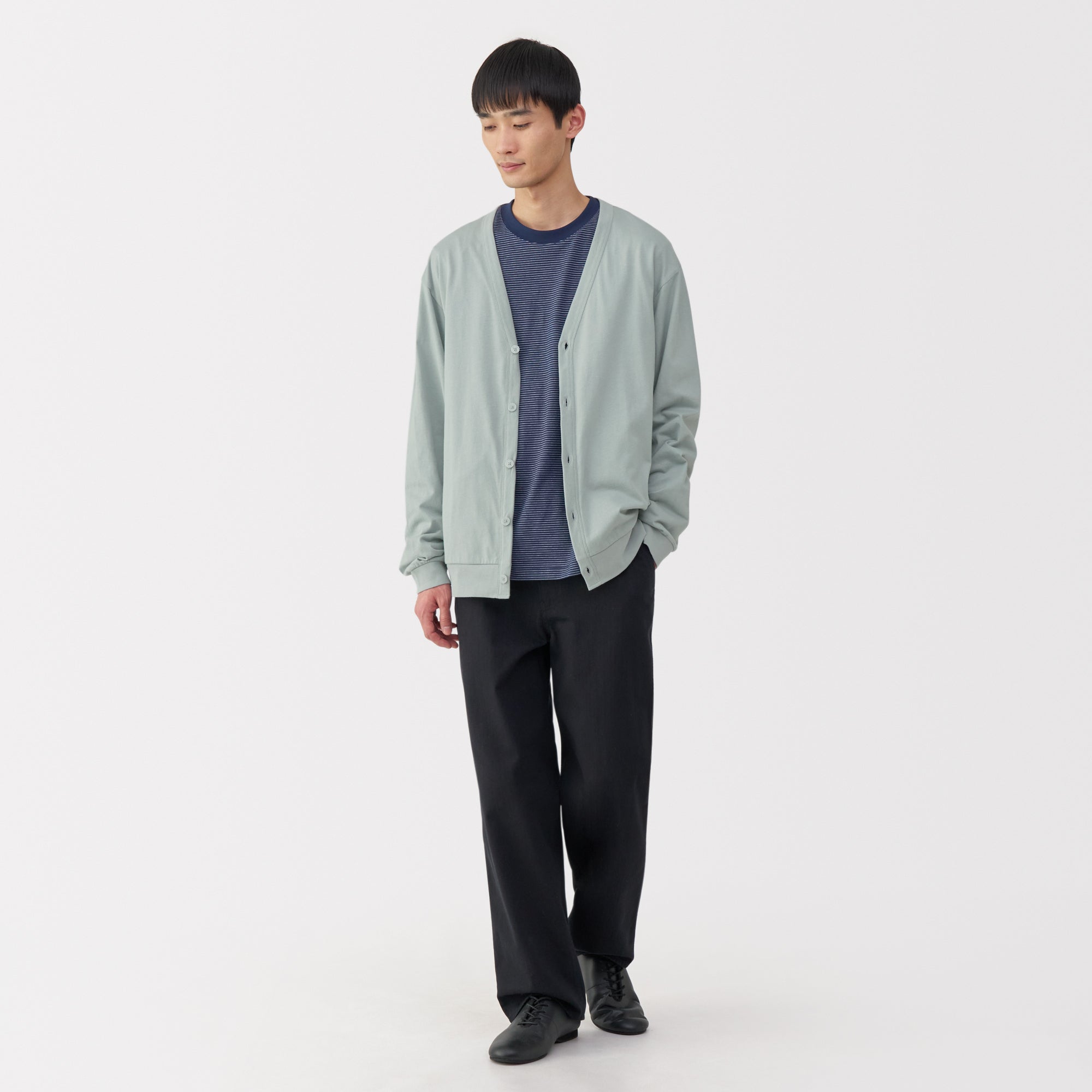 Men's Jersey V Neck Cardigan
