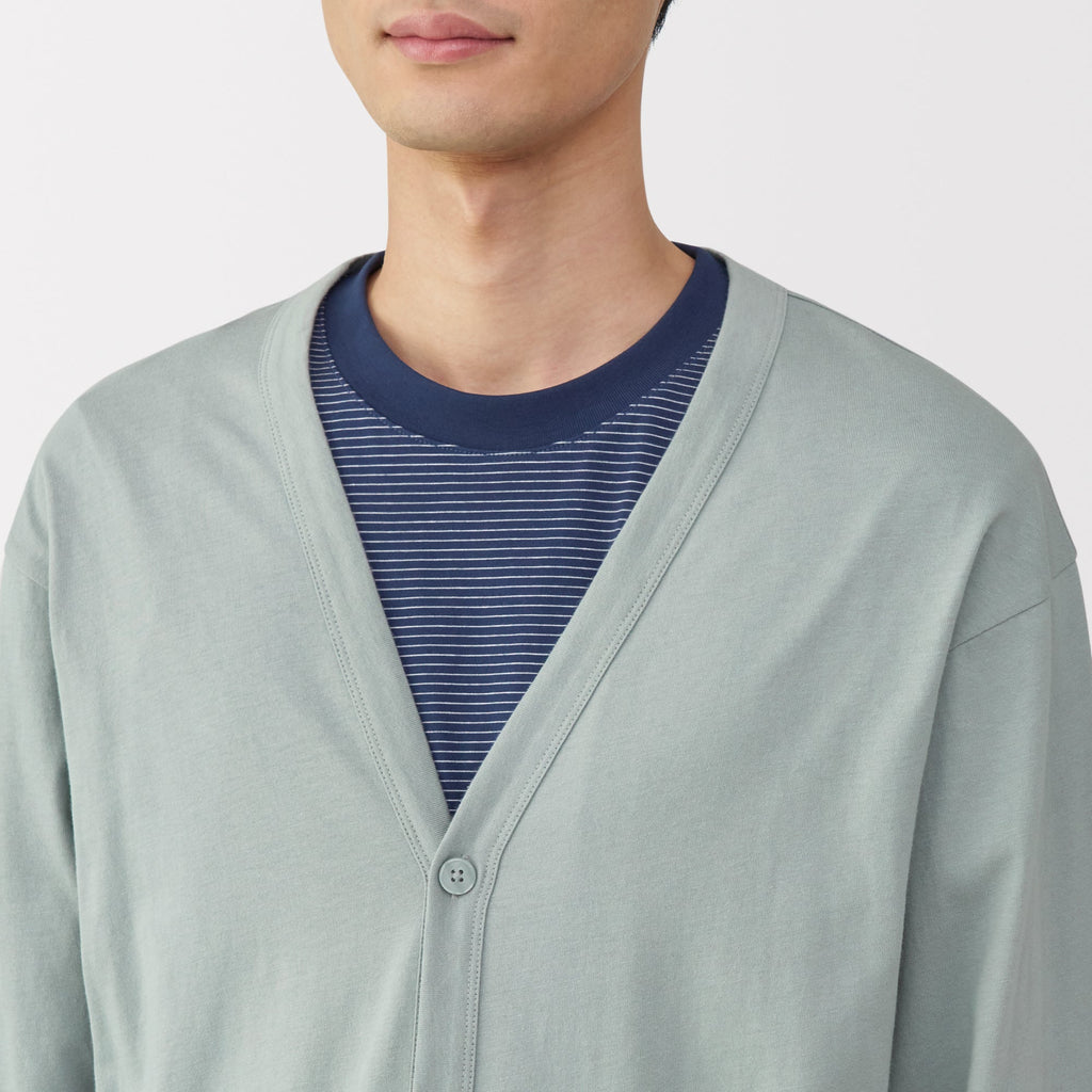 Men's Jersey V Neck Cardigan