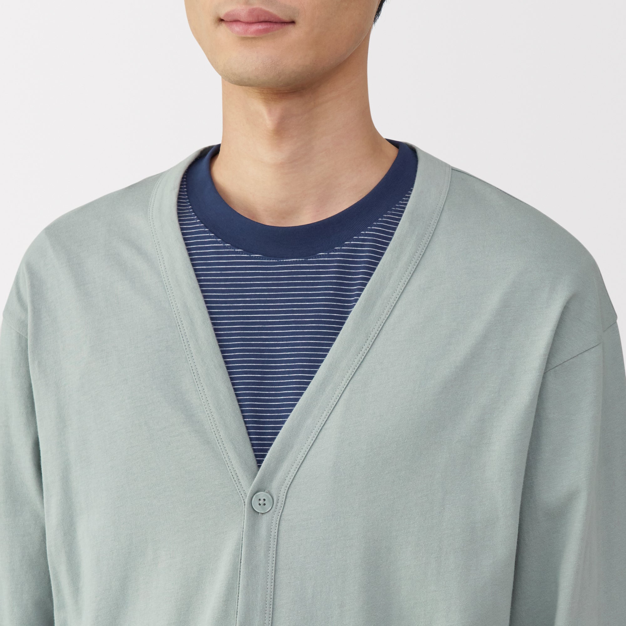 Men's Jersey V Neck Cardigan