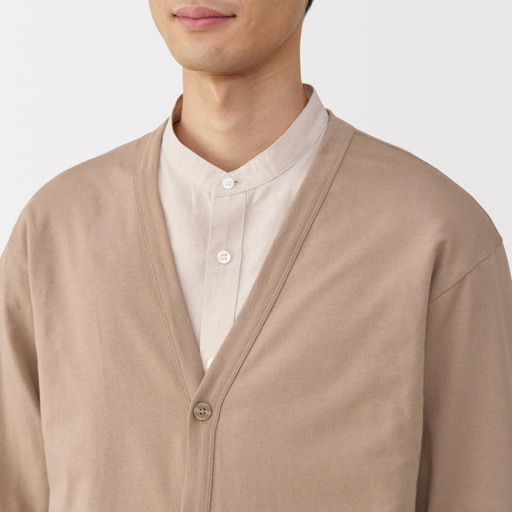 Men's Jersey V Neck Cardigan
