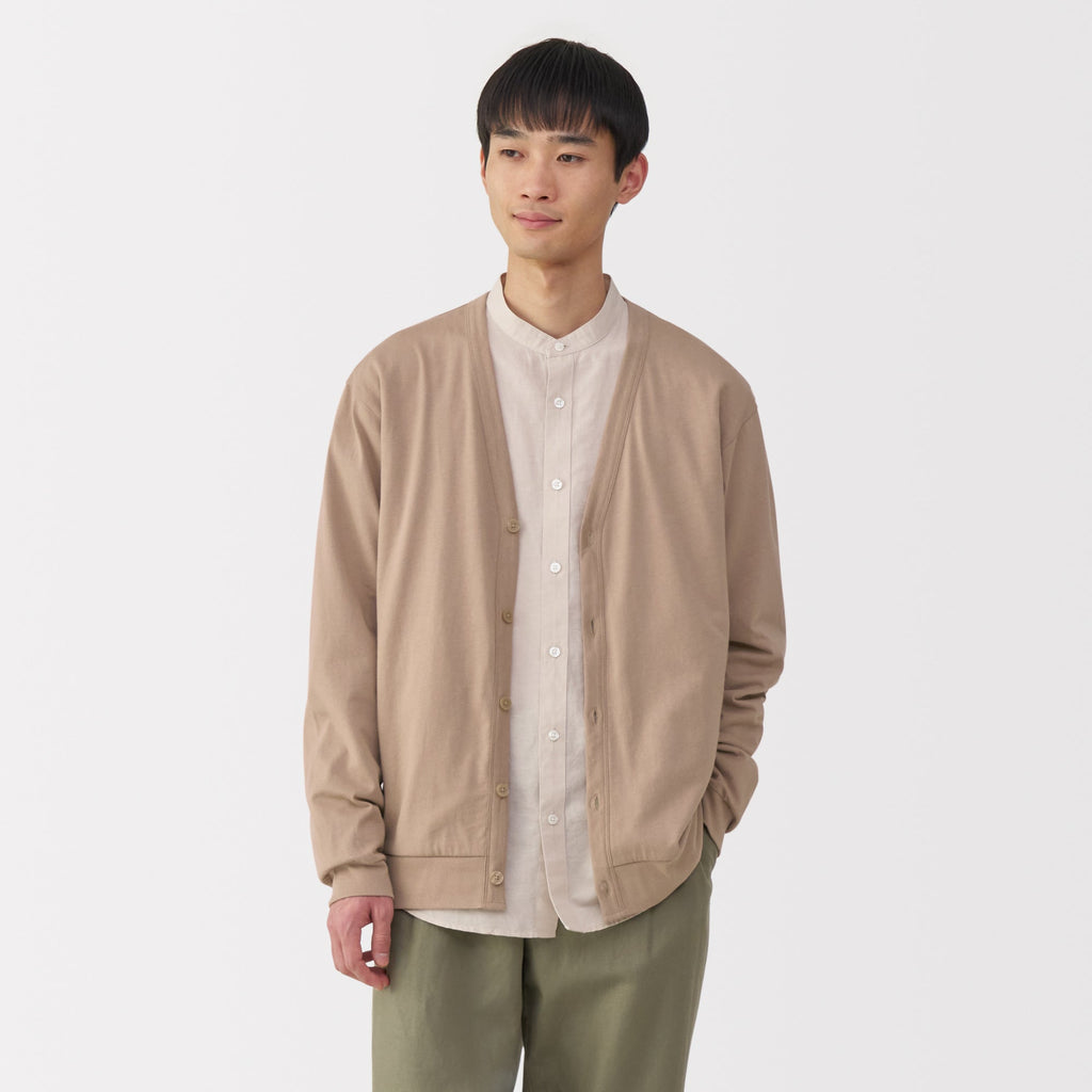 Men's Jersey V Neck Cardigan