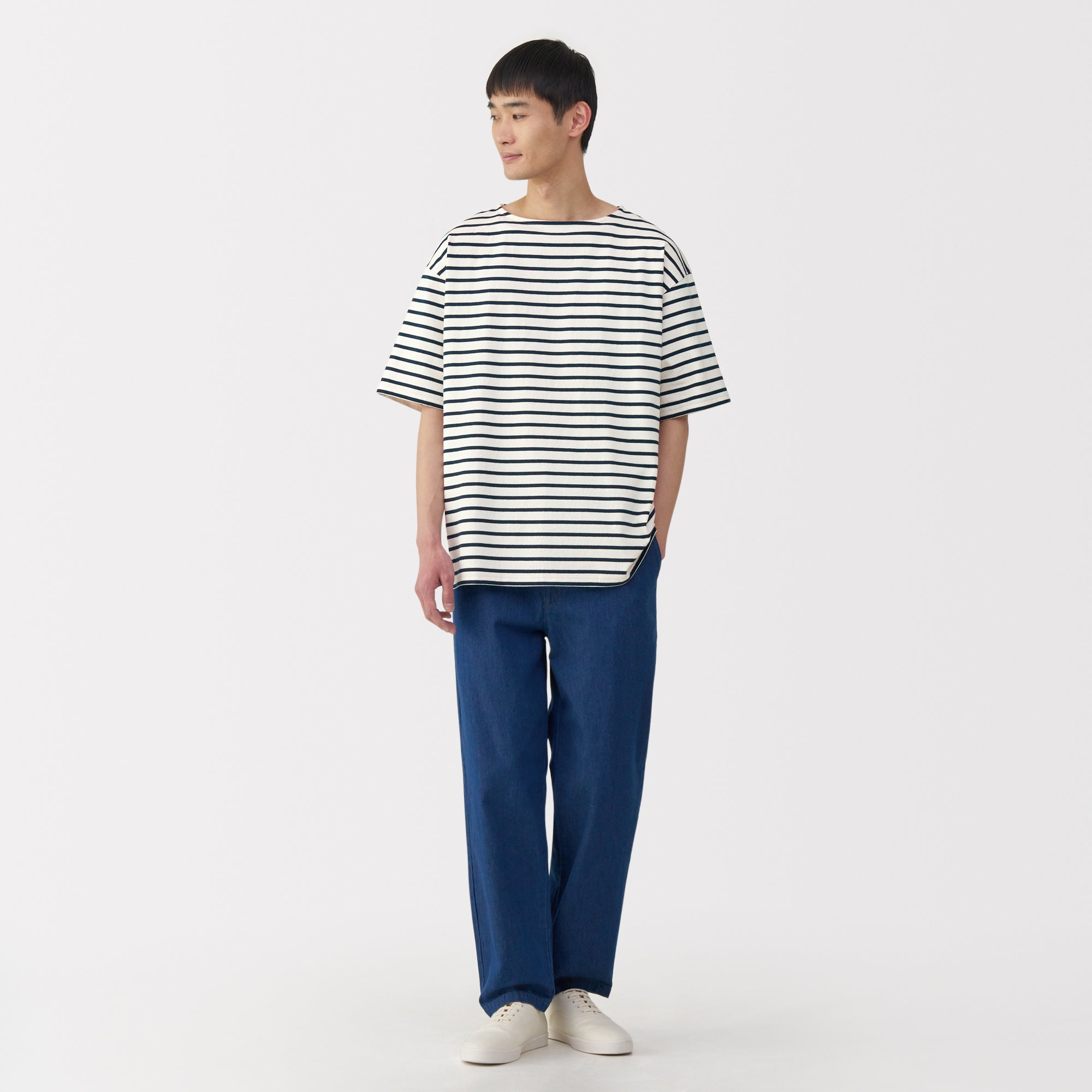 Men's Heavyweight Boatneck Half Sleeve T-Shirt