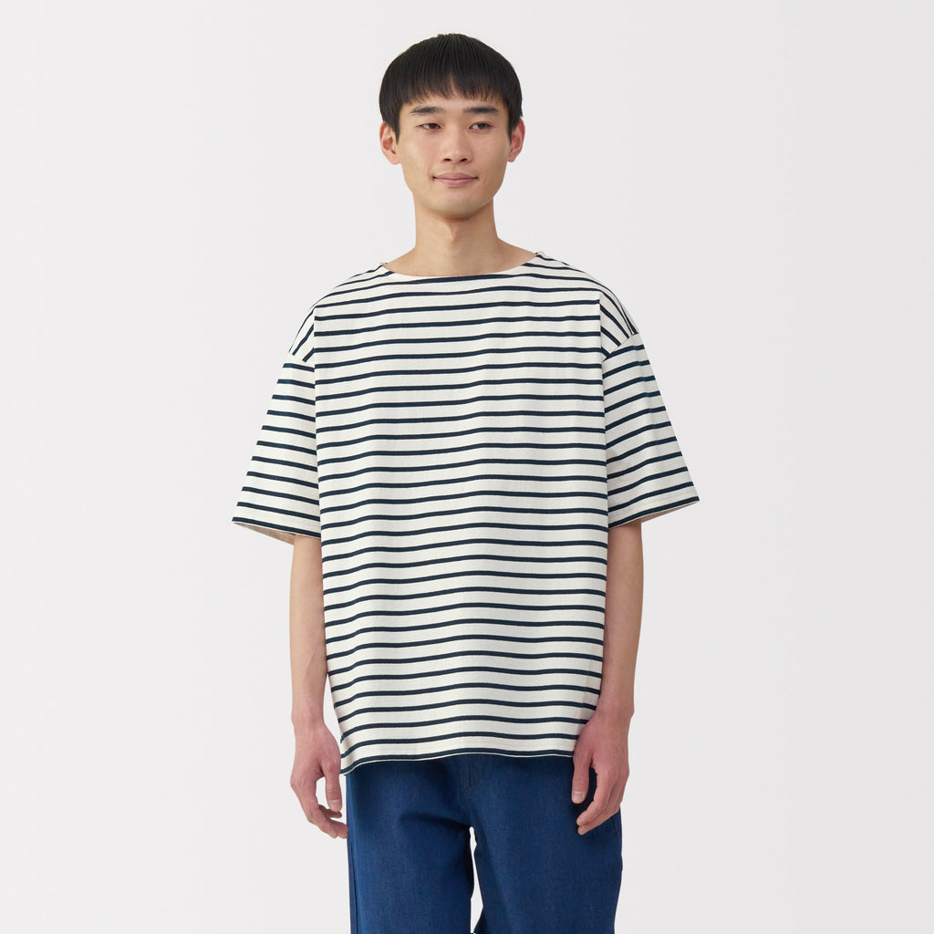 Men's Heavyweight Boatneck Half Sleeve T-Shirt
