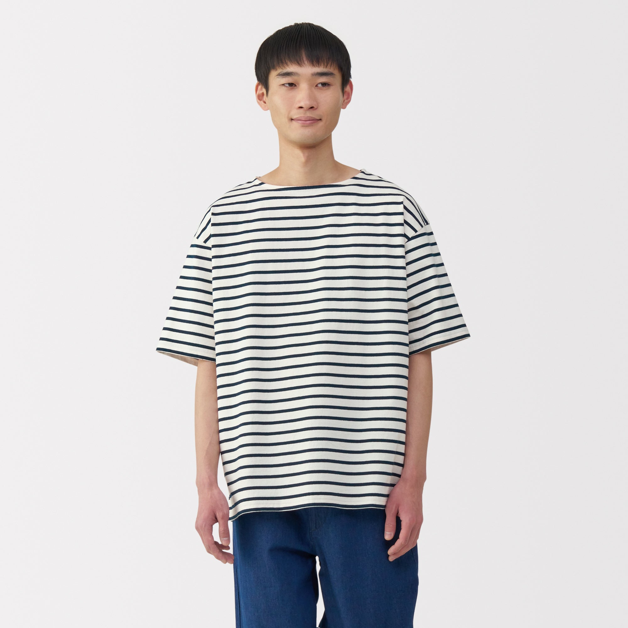 Men's Heavyweight Boatneck Half Sleeve T-Shirt