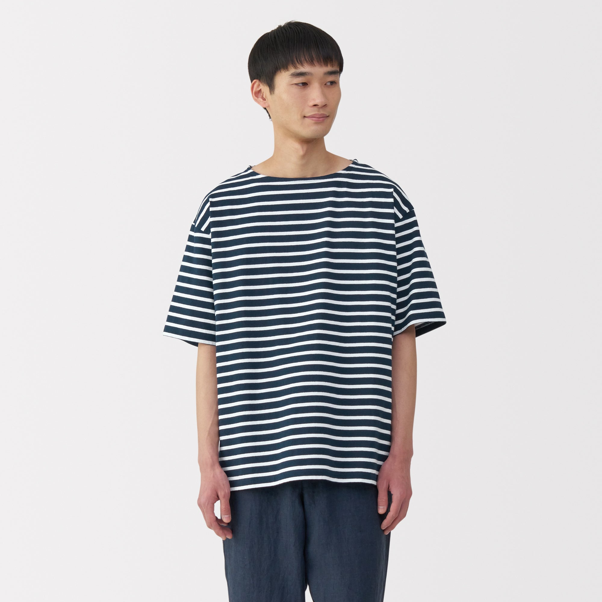 Men's Heavyweight Boatneck Half Sleeve T-Shirt
