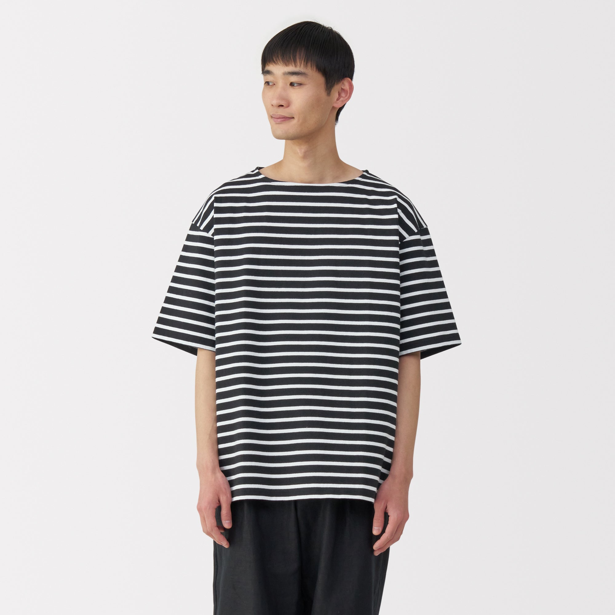 Men's Heavyweight Boatneck Half Sleeve T-Shirt