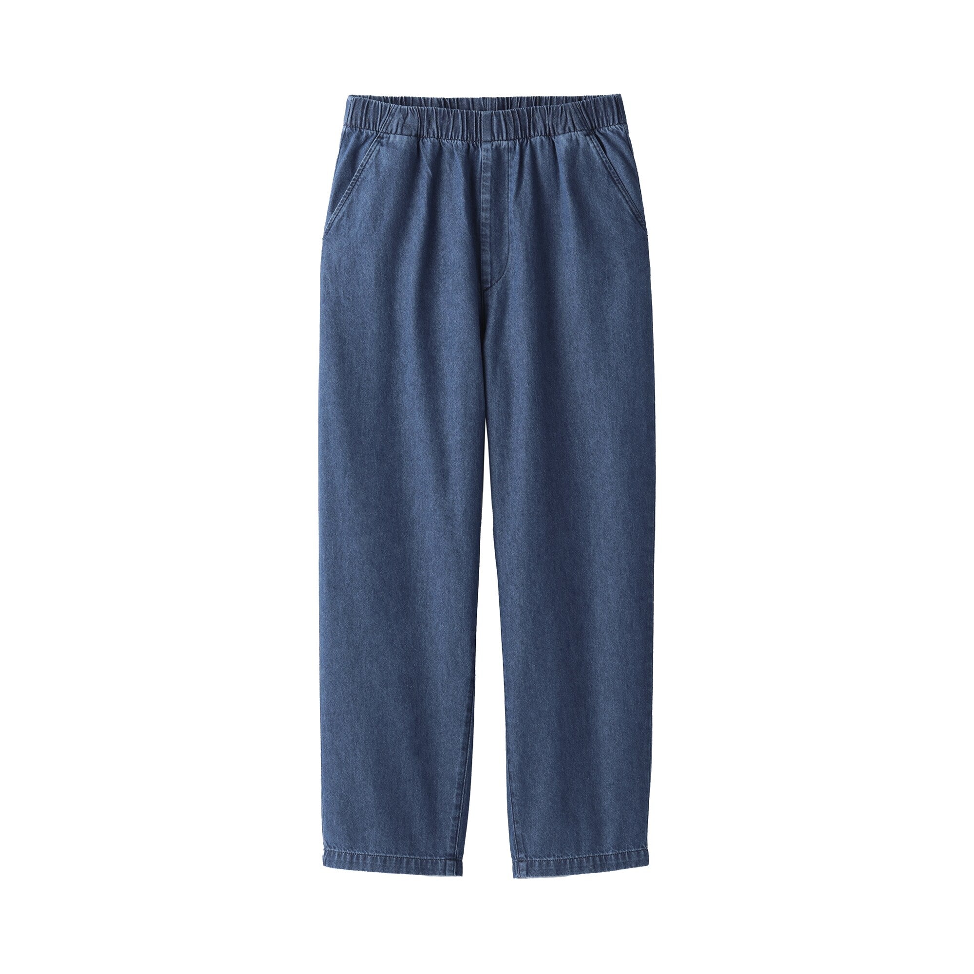 Washed Denim Easy Tapered Pants