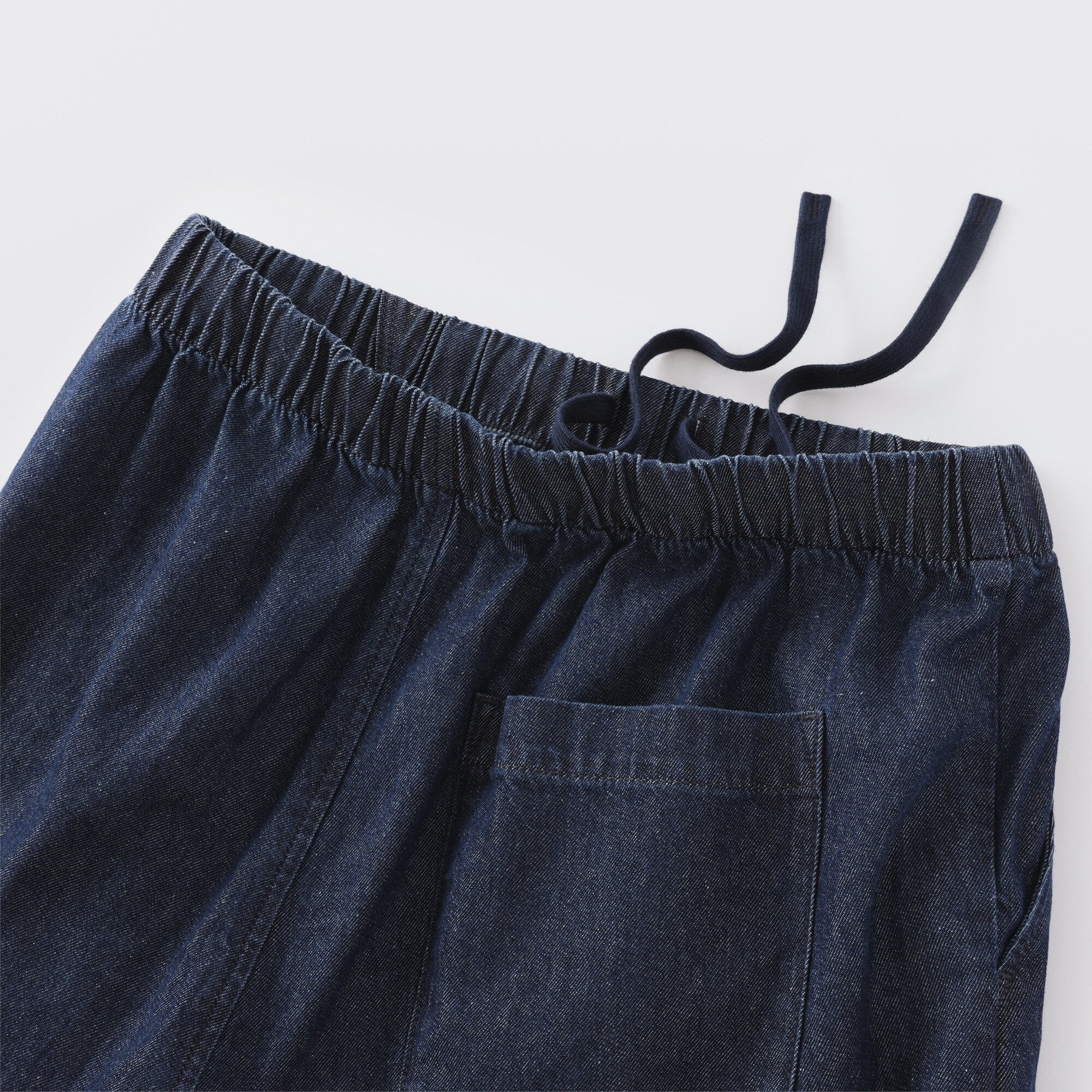 Washed Denim Easy Tapered Pants