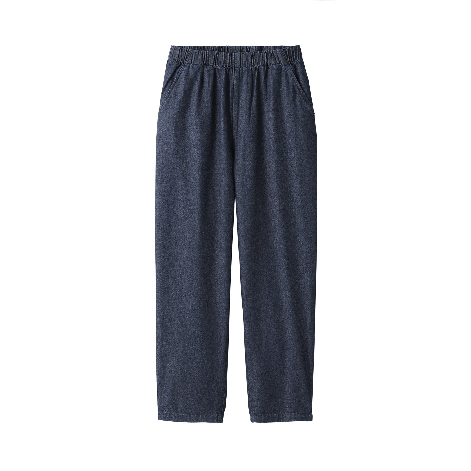 Washed Denim Easy Tapered Pants