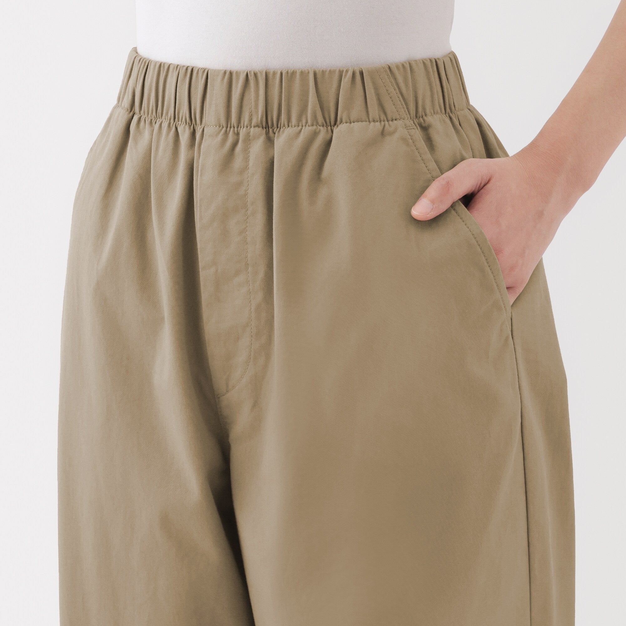Women's Washed Cotton Easy Tapered Pants