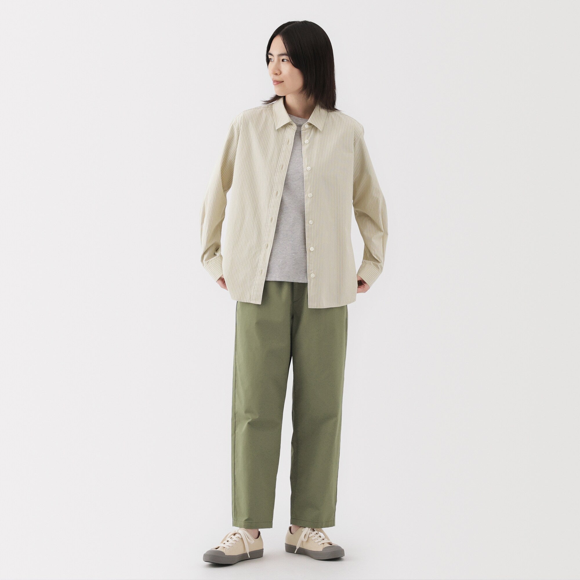 Women's Washed Cotton Easy Tapered Pants