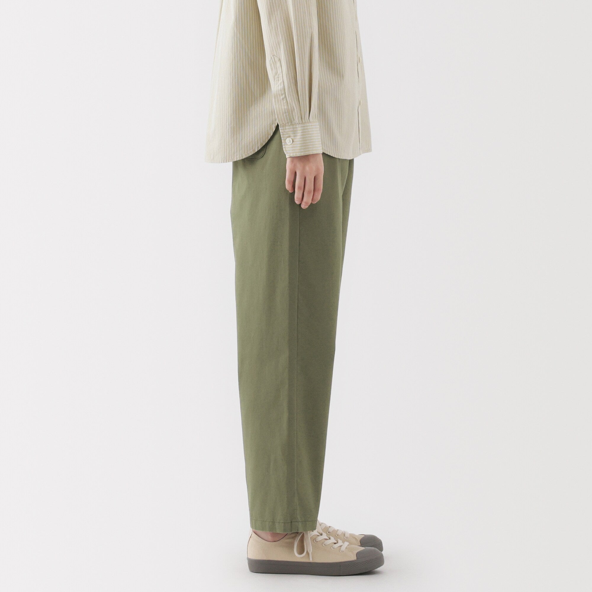 Women's Washed Cotton Easy Tapered Pants
