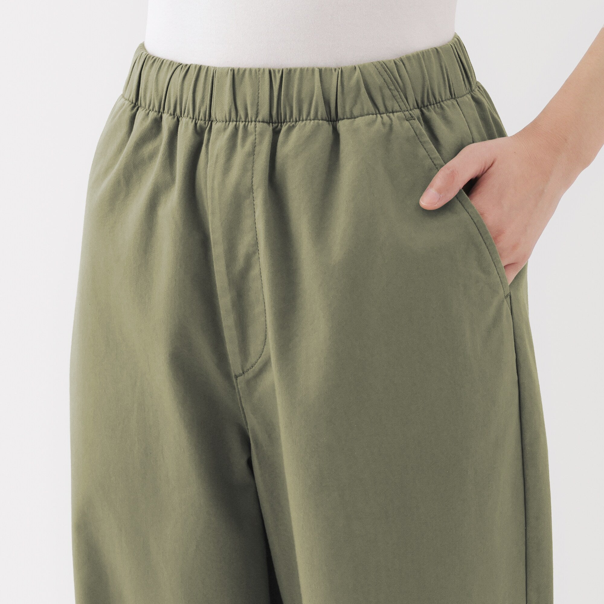 Women's Washed Cotton Easy Tapered Pants