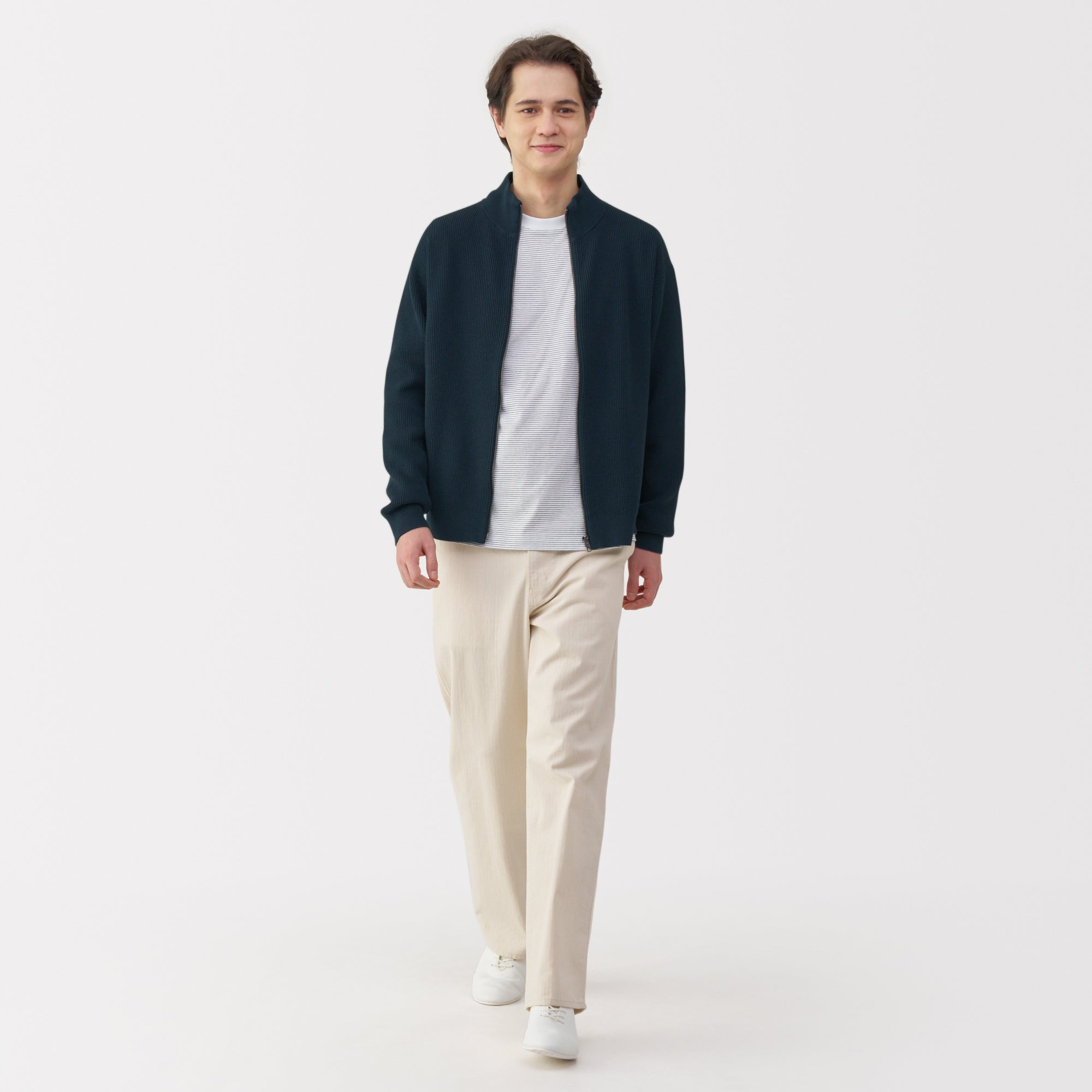 Men's Ribbed Full Zip Cardigan