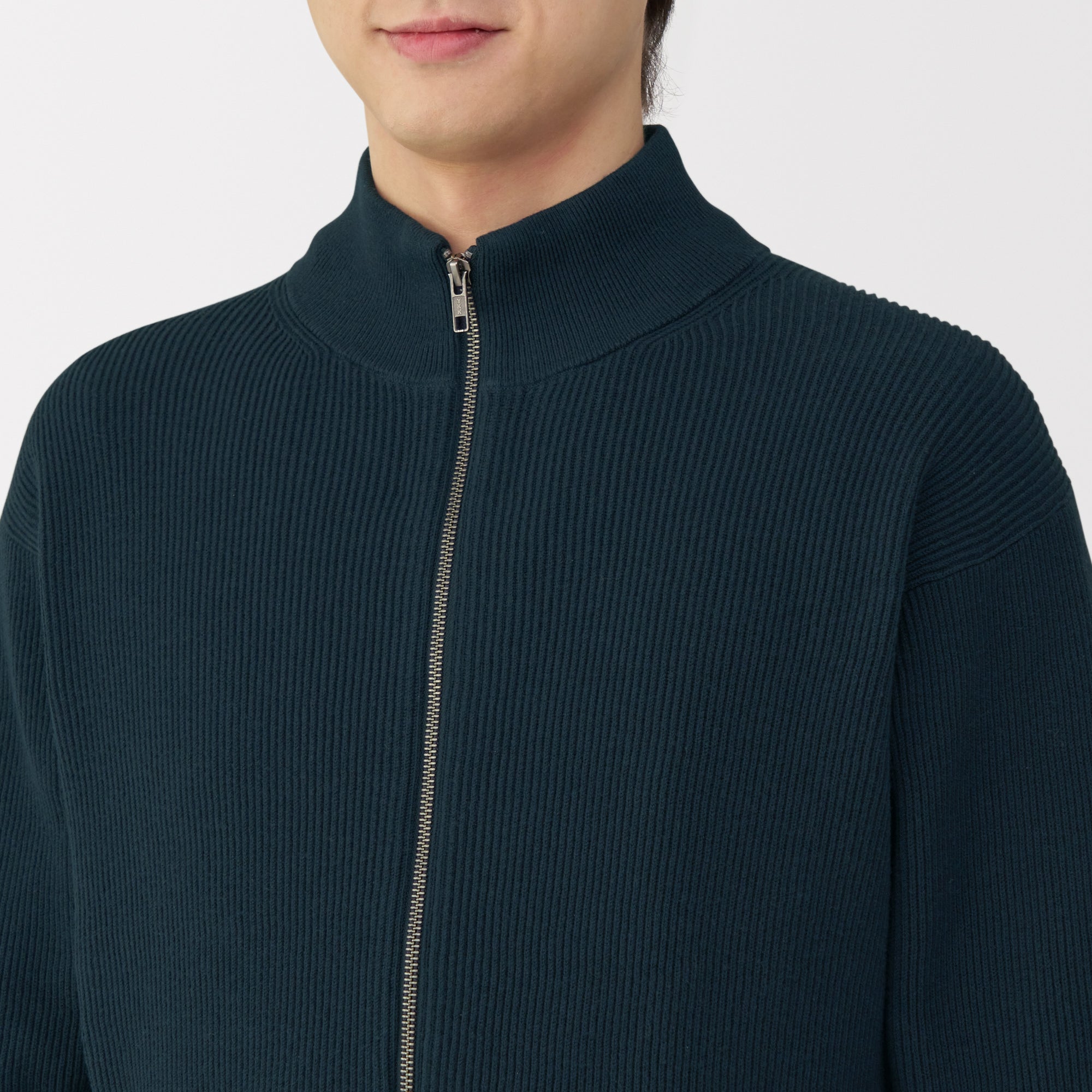 Men's Ribbed Full Zip Cardigan