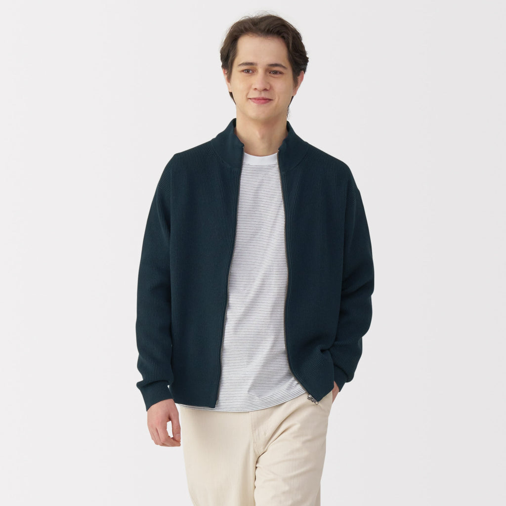 Men's Ribbed Full Zip Cardigan