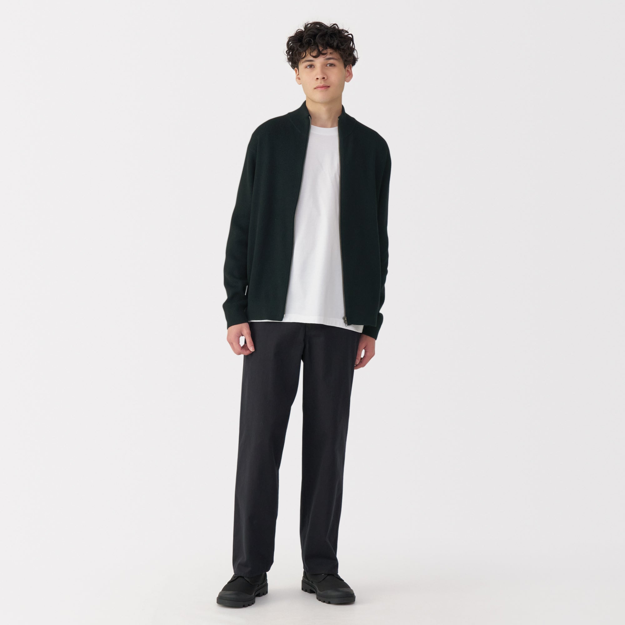 Men's Ribbed Full Zip Cardigan