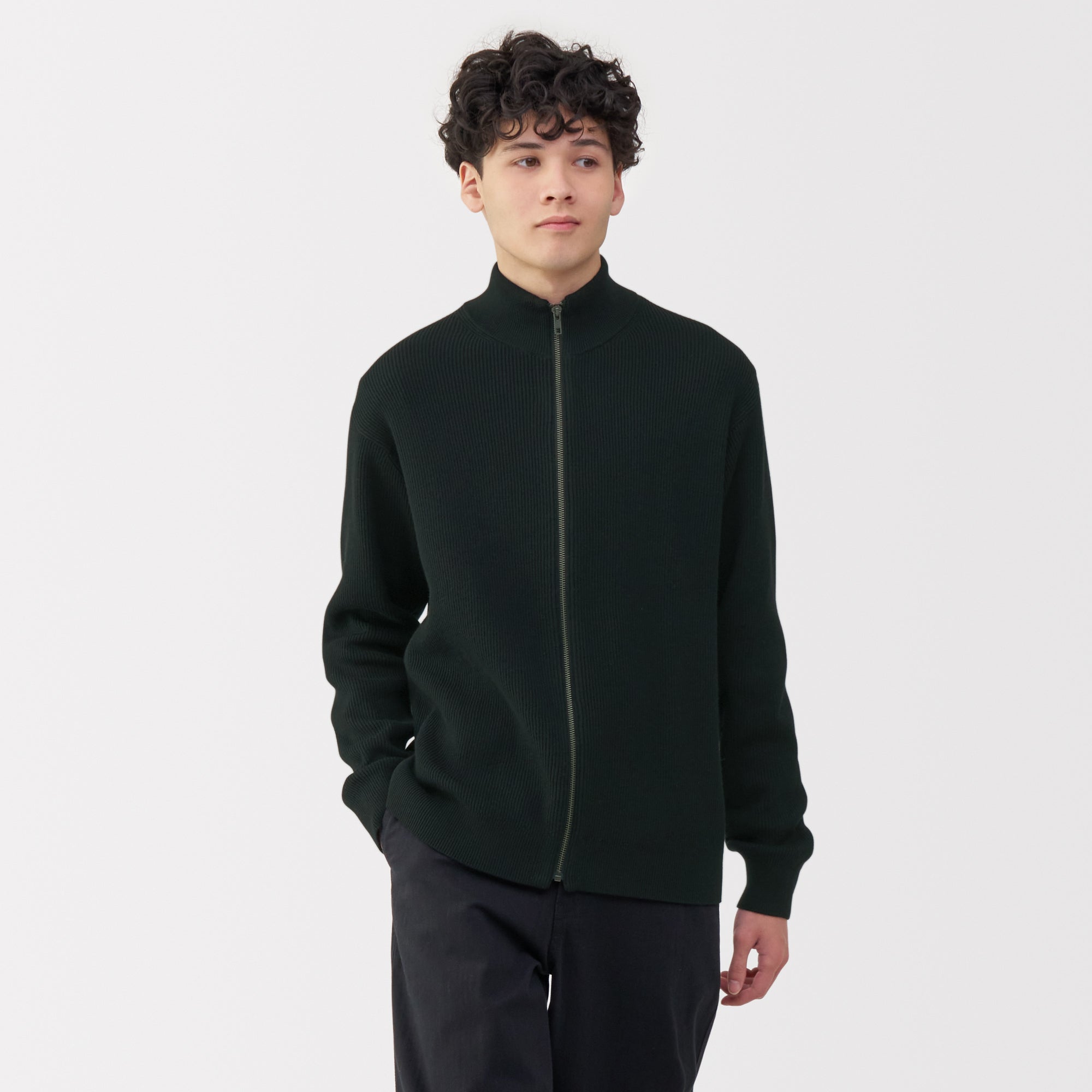 Men's Ribbed Full Zip Cardigan