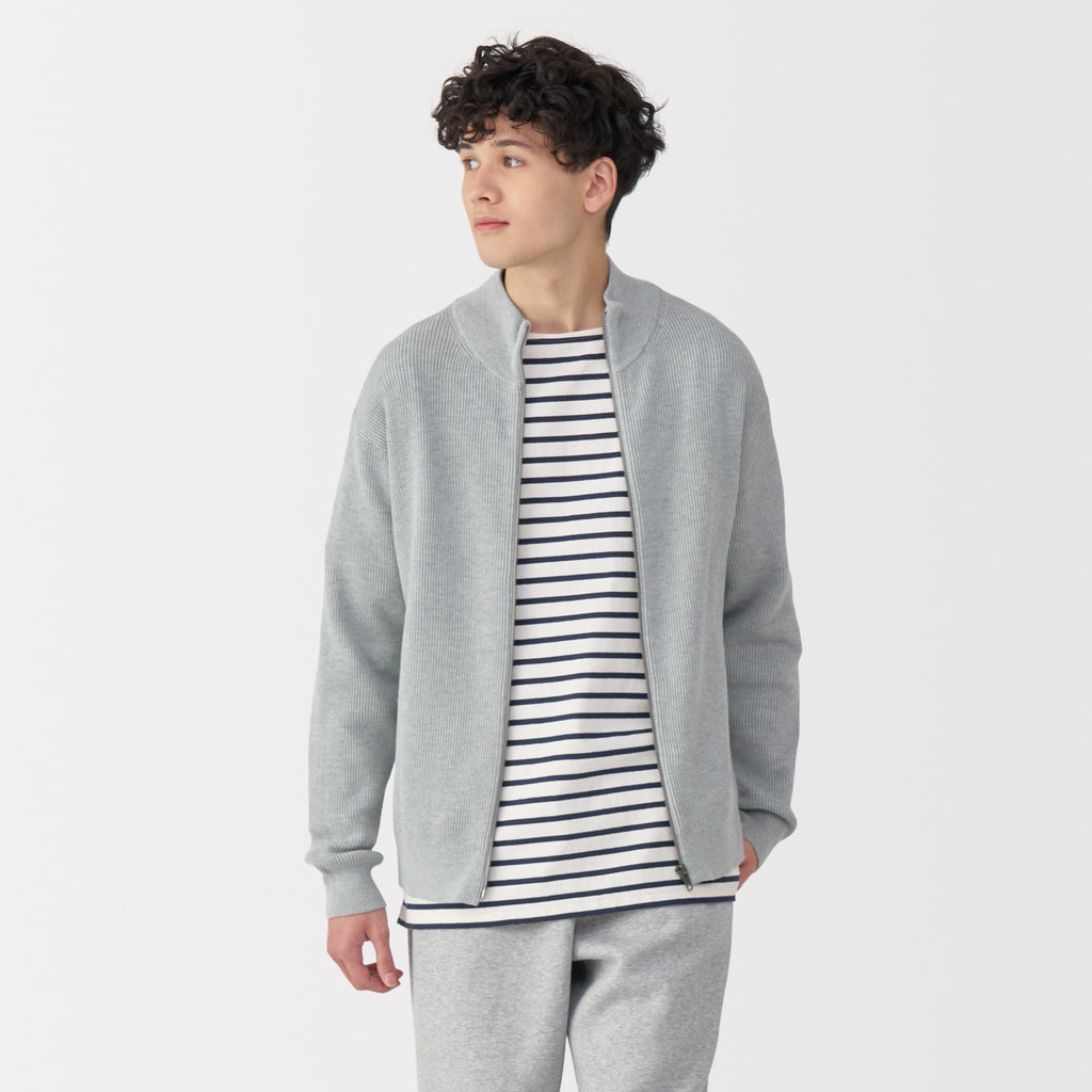 Men's Ribbed Full Zip Cardigan