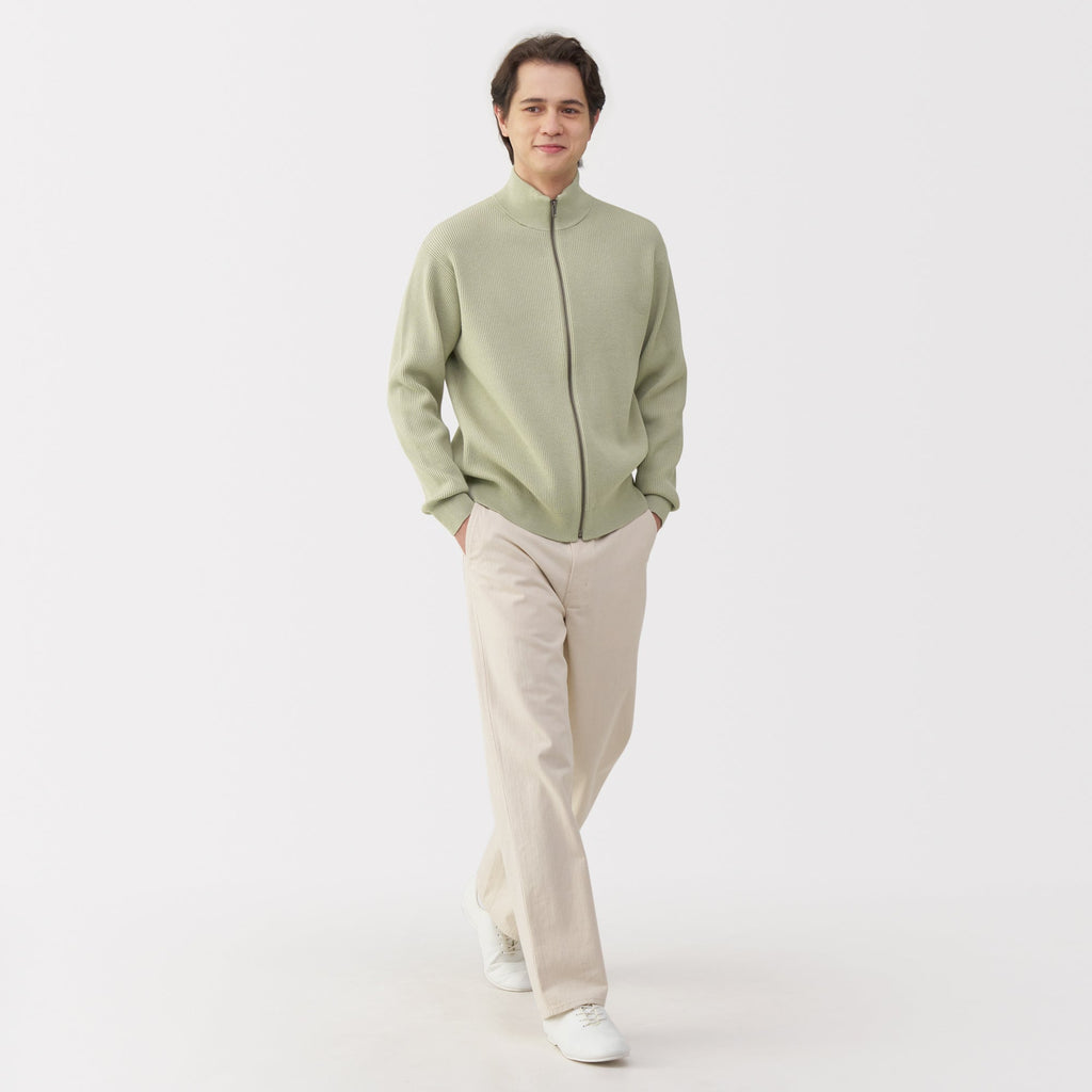 Men's Ribbed Full Zip Cardigan