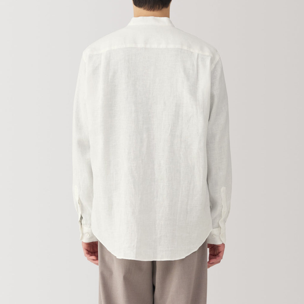 Men's Linen Stand Collar Shirt