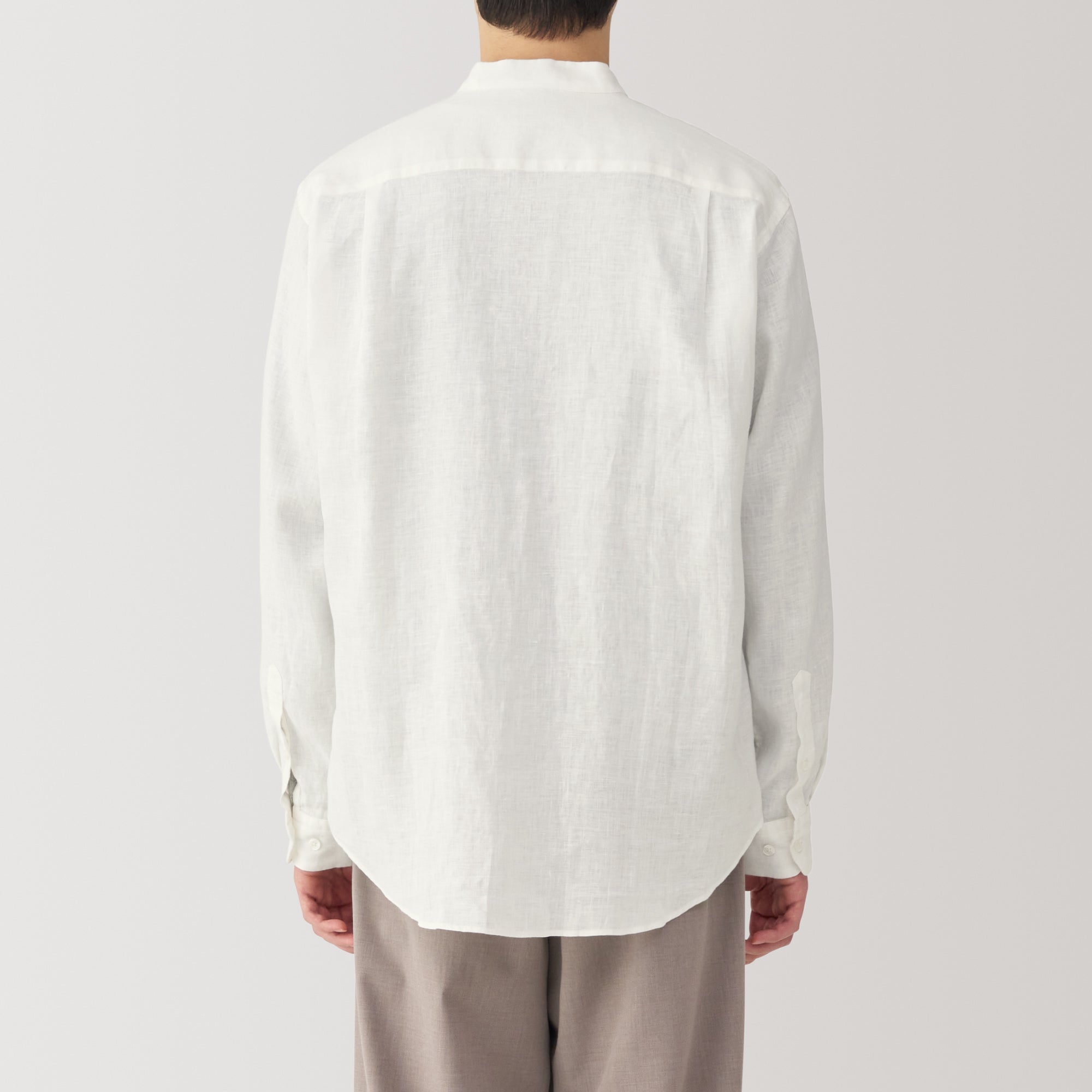 Men's Linen Stand Collar Shirt