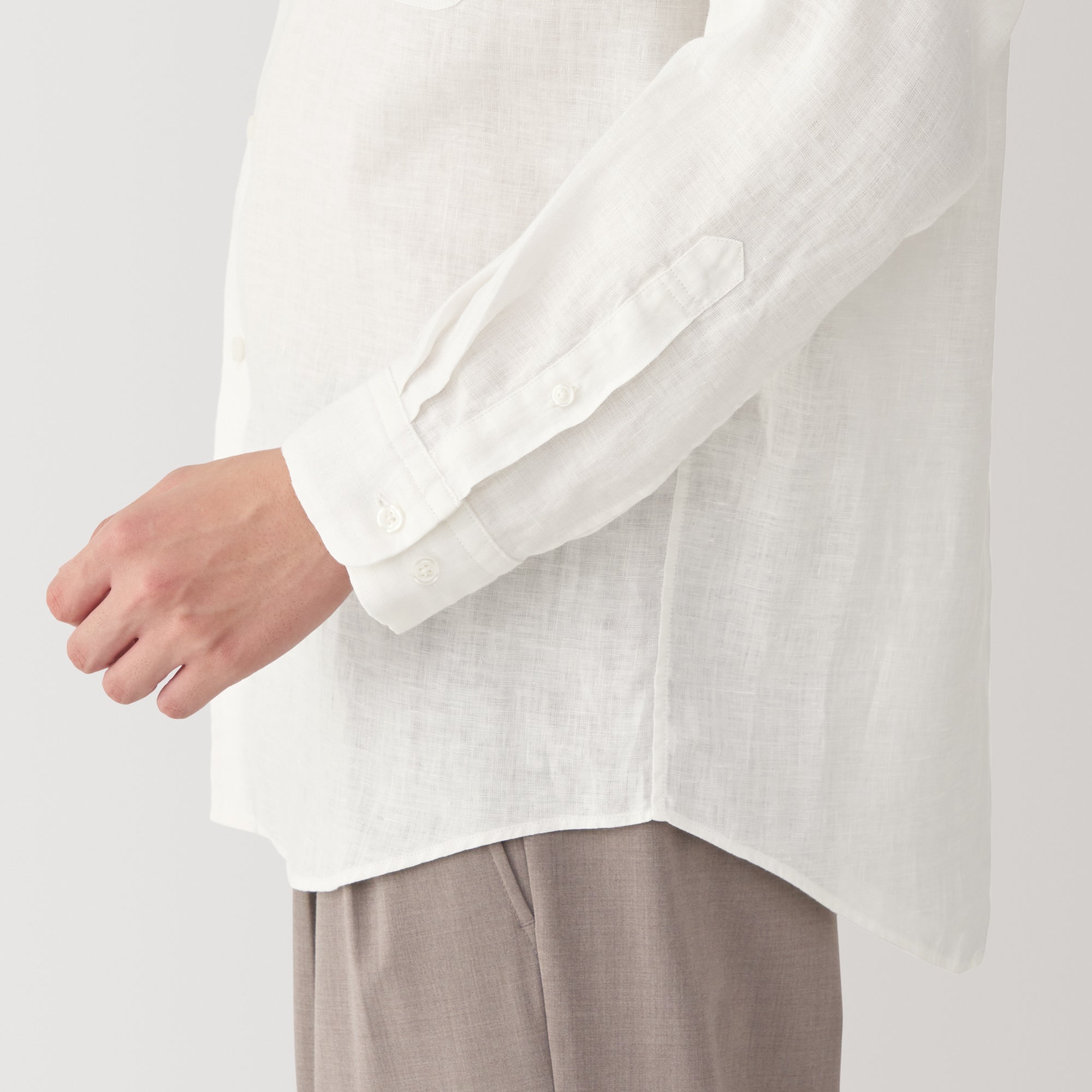 Men's Linen Stand Collar Shirt