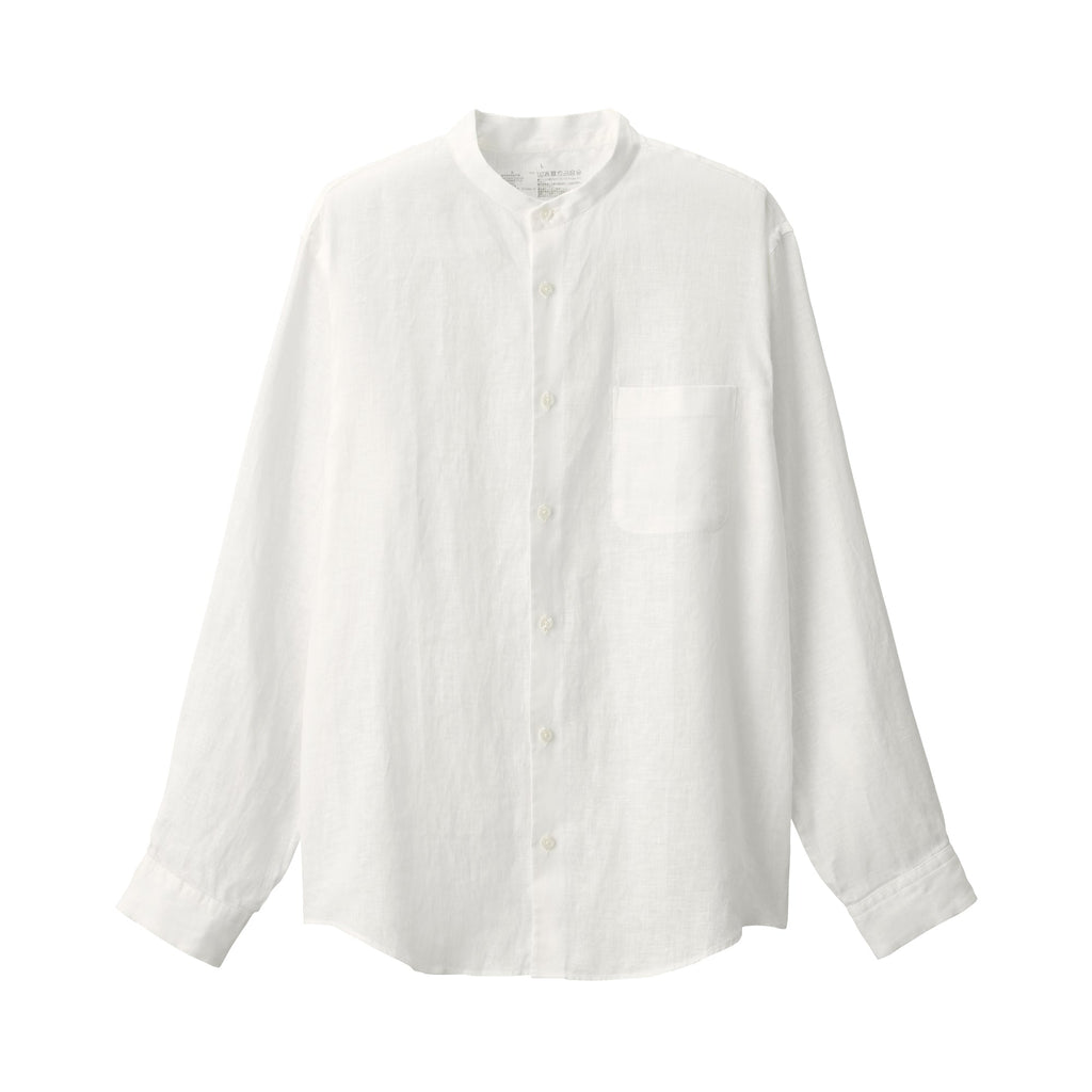 Men's Linen Stand Collar Shirt