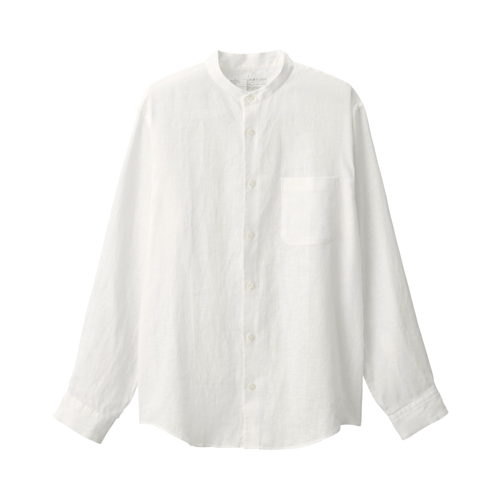 Men's Linen Stand Collar Shirt