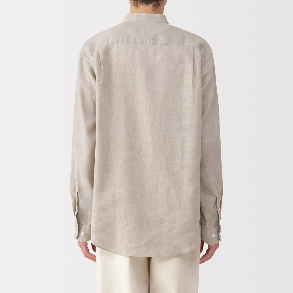 Men's Linen Stand Collar Shirt