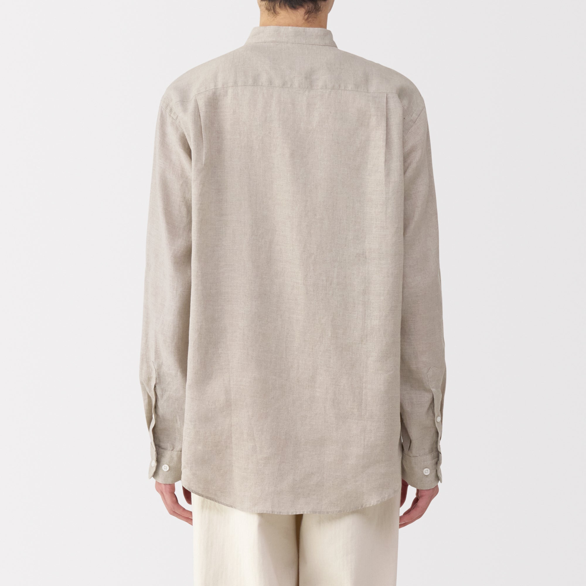 Men's Linen Stand Collar Shirt