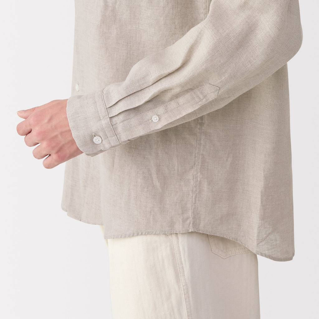 Men's Linen Stand Collar Shirt