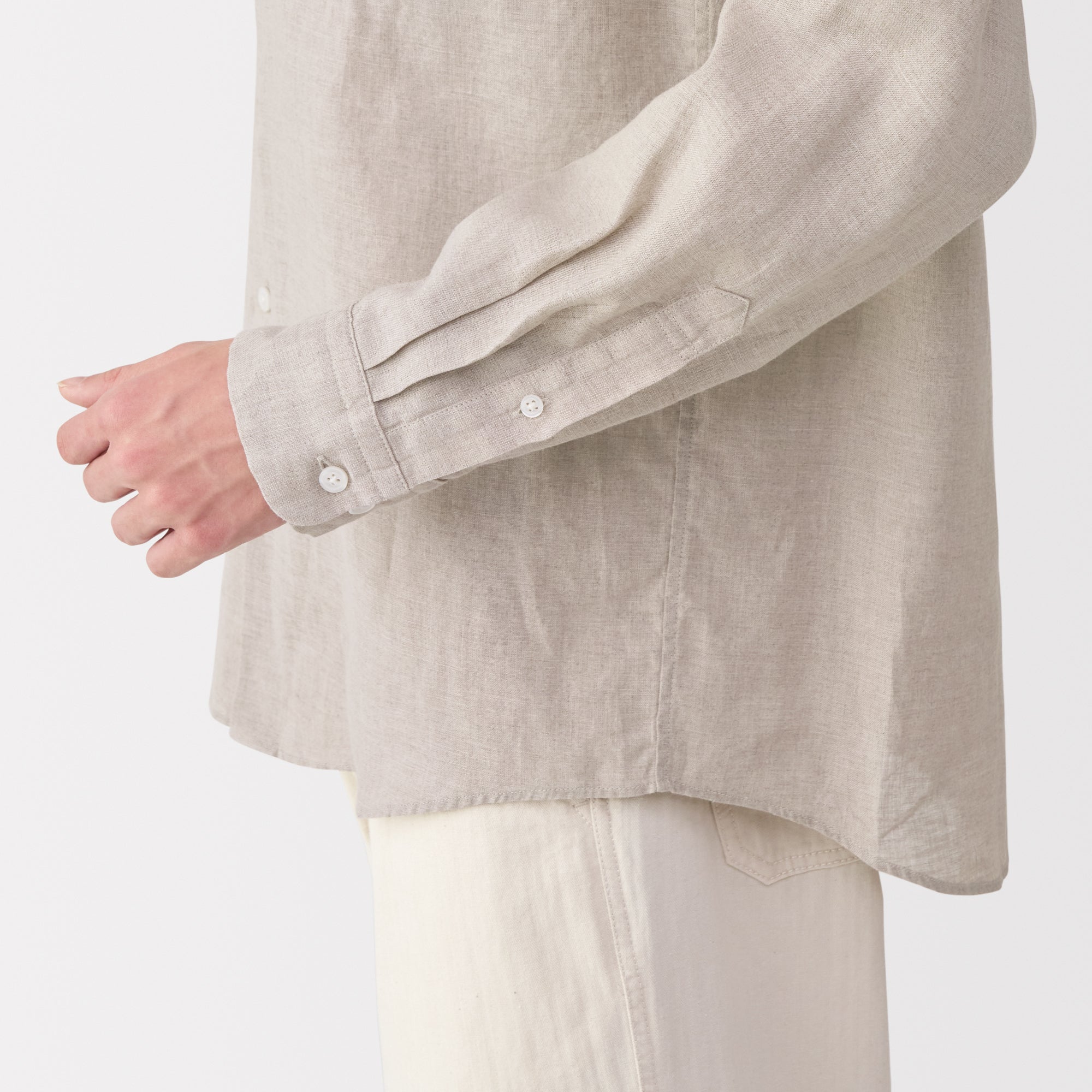 Men's Linen Stand Collar Shirt
