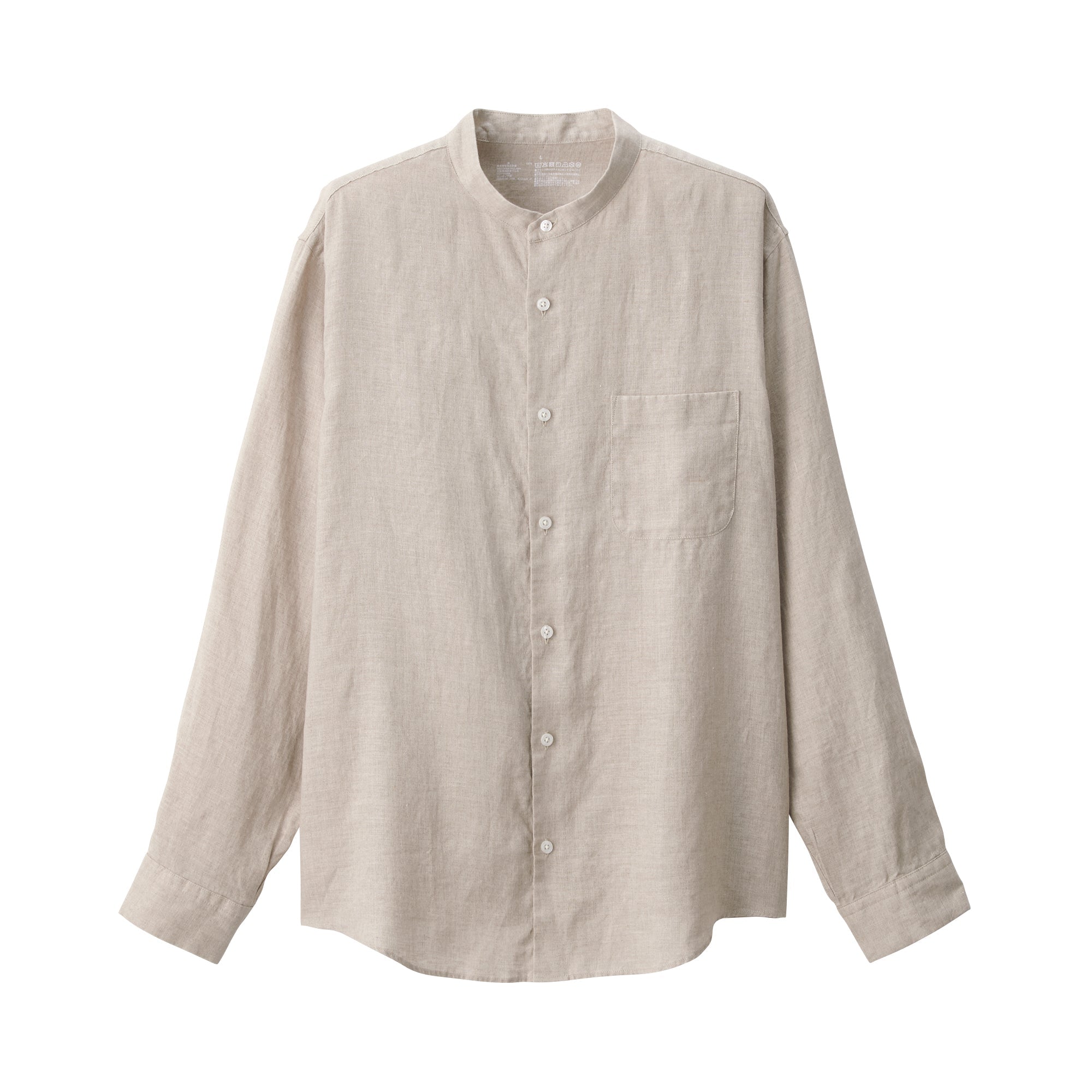 Men's Linen Stand Collar Shirt