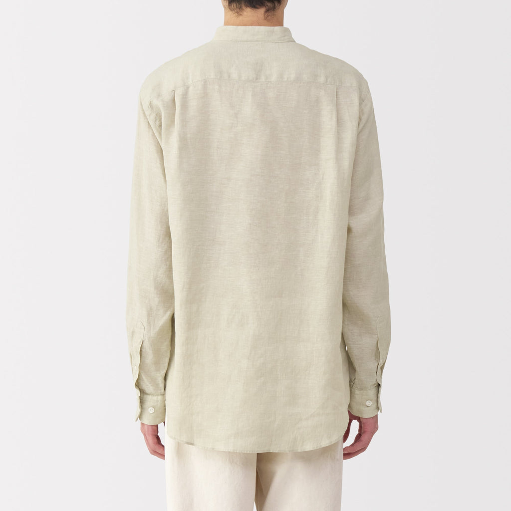 Men's Linen Stand Collar Shirt