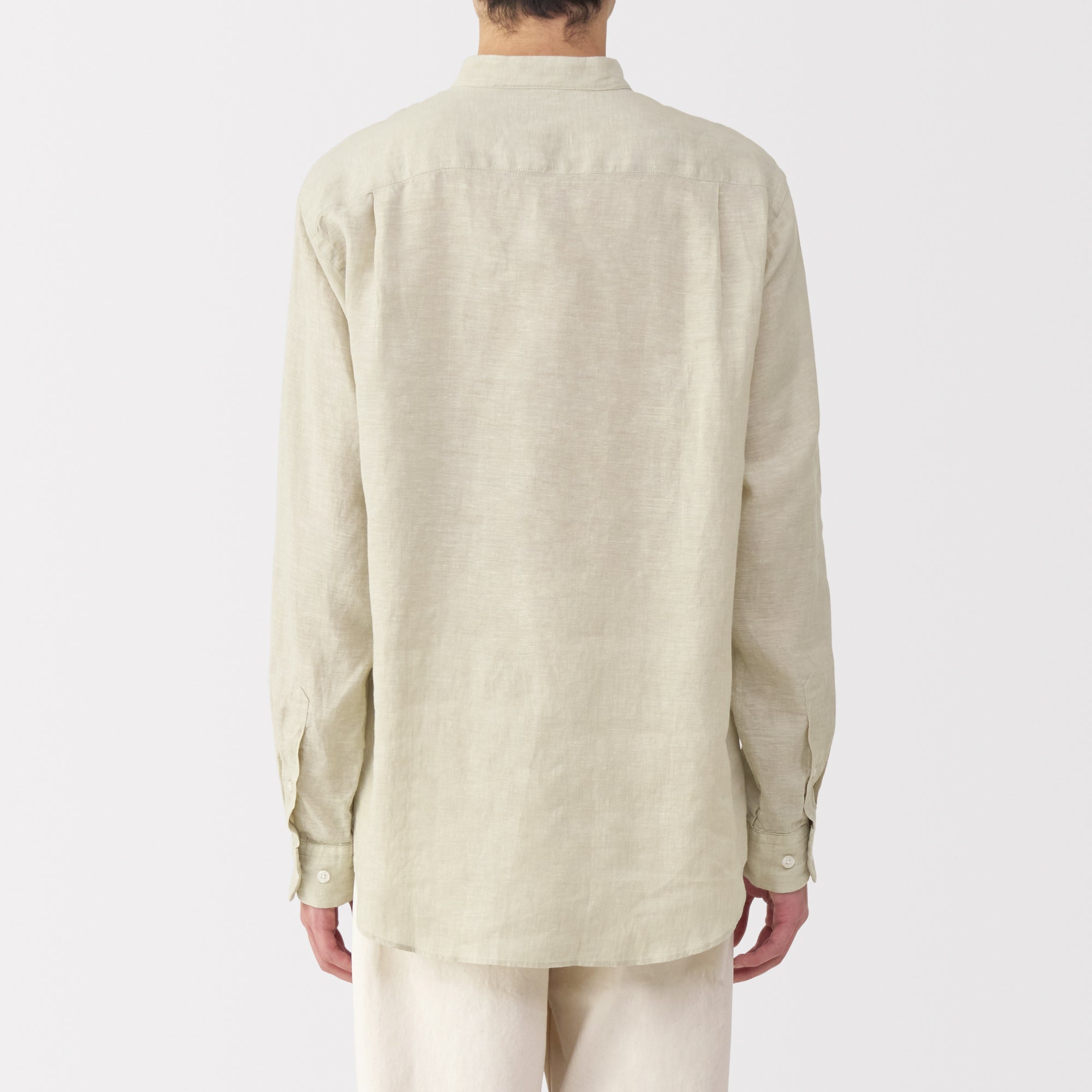Men's Linen Stand Collar Shirt