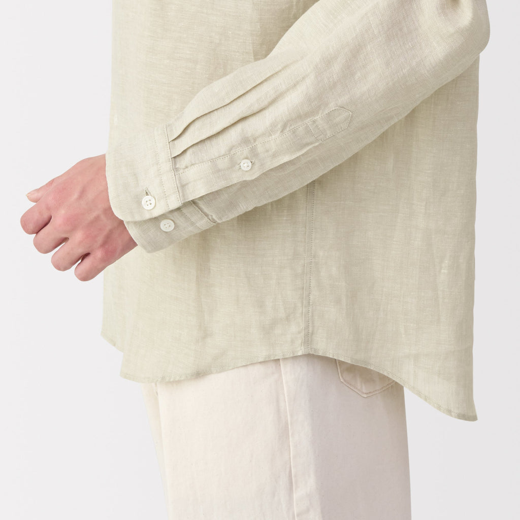 Men's Linen Stand Collar Shirt