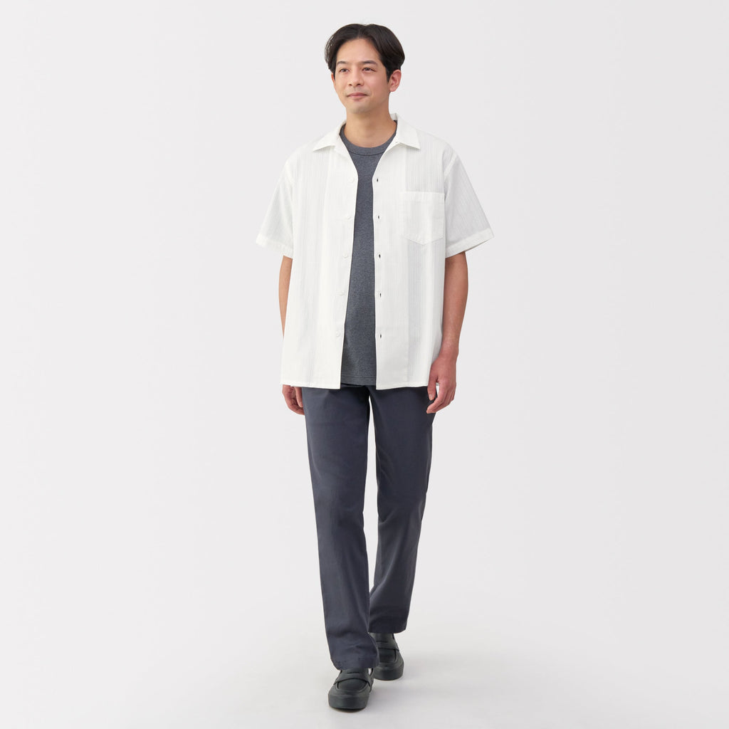 Men's Dobby Open Collar Shirt